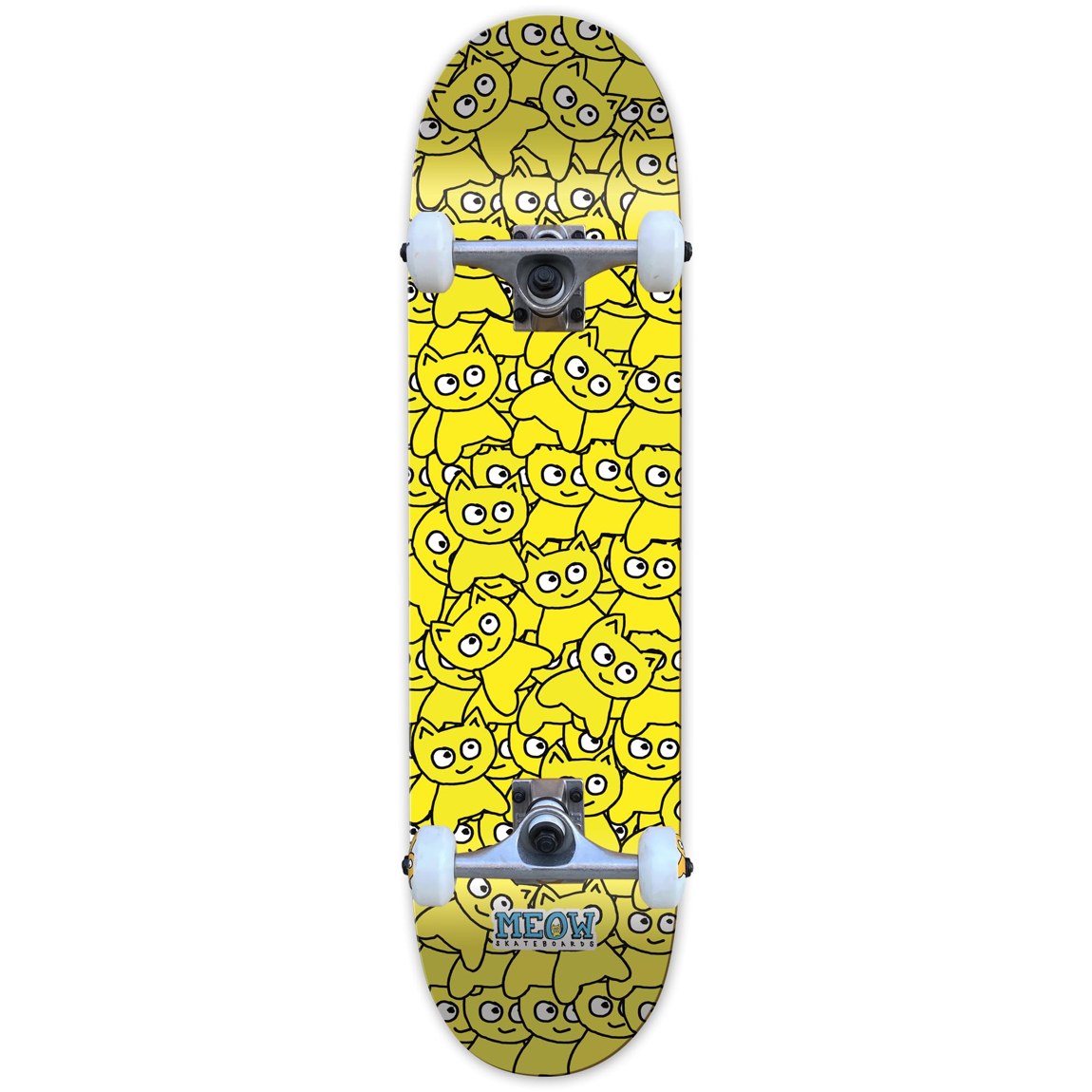 Meow Skateboards Sticker Pile Soft Top Yellow スケートボード コンプリート 6.75インチ キッズ用|Basqueバスク