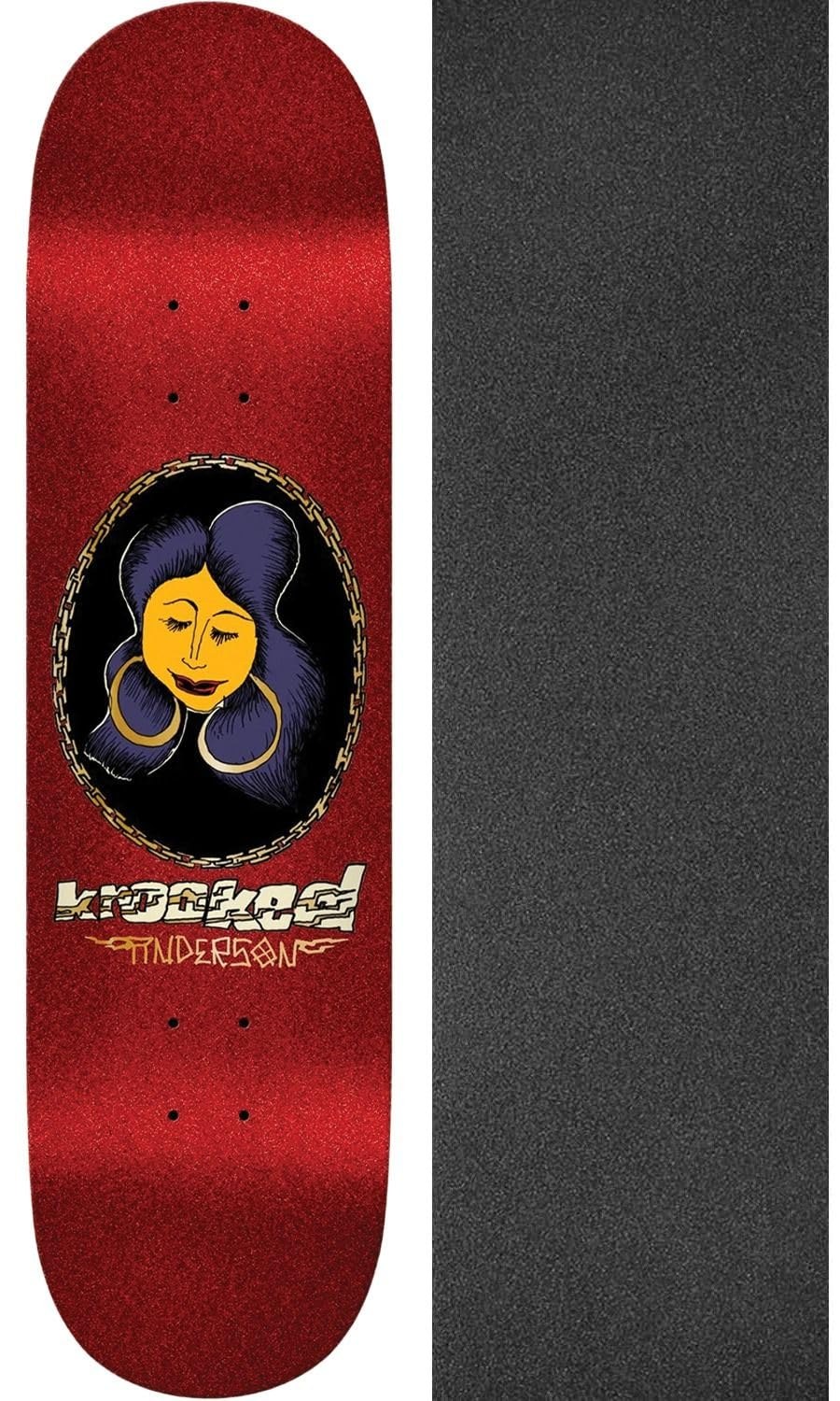 Krooked Skateboards Mike Anderson Chain Frame スケートボード デッキ 8.38インチ Jessupグリップテープ セット|Basqueバスク