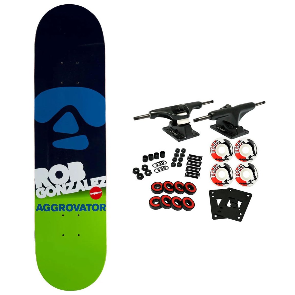 Popwar Heritage Rob Gonzalez Aggrovator スケートボード コンプリート 7.75" x 31.125"｜Basqueバスク