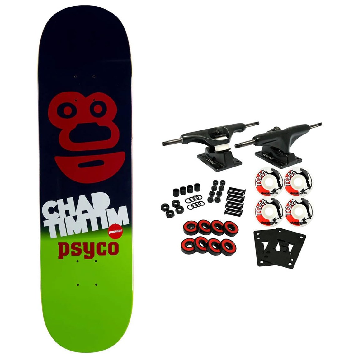 Popwar Heritage Chad Tim Tim Psycho スケートボード コンプリート 8.5" x 32"｜Basqueバスク