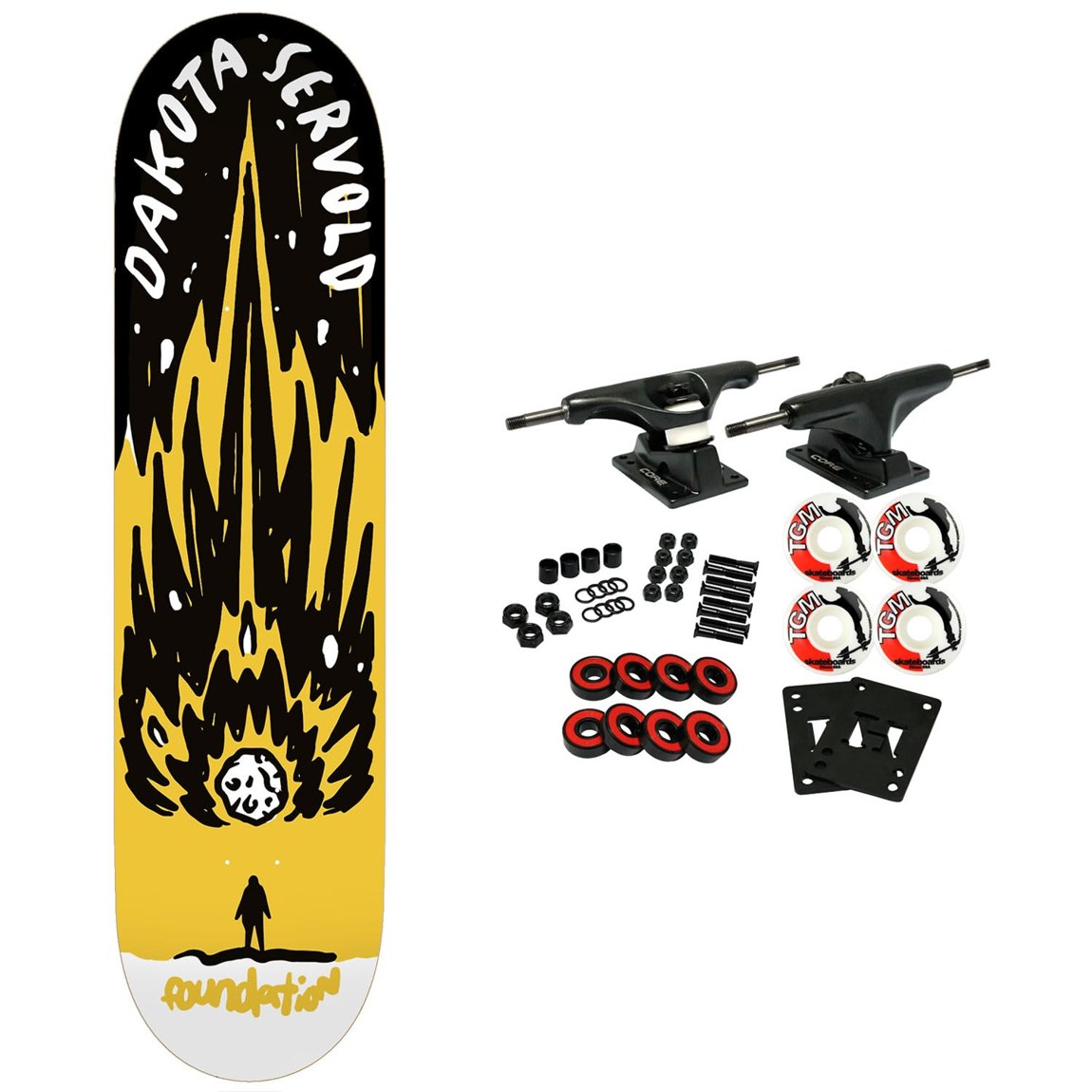 Foundation Servold Impending Doom スケートボード コンプリート 8.38インチ x 32インチ 7層メイプル|Basqueバスク