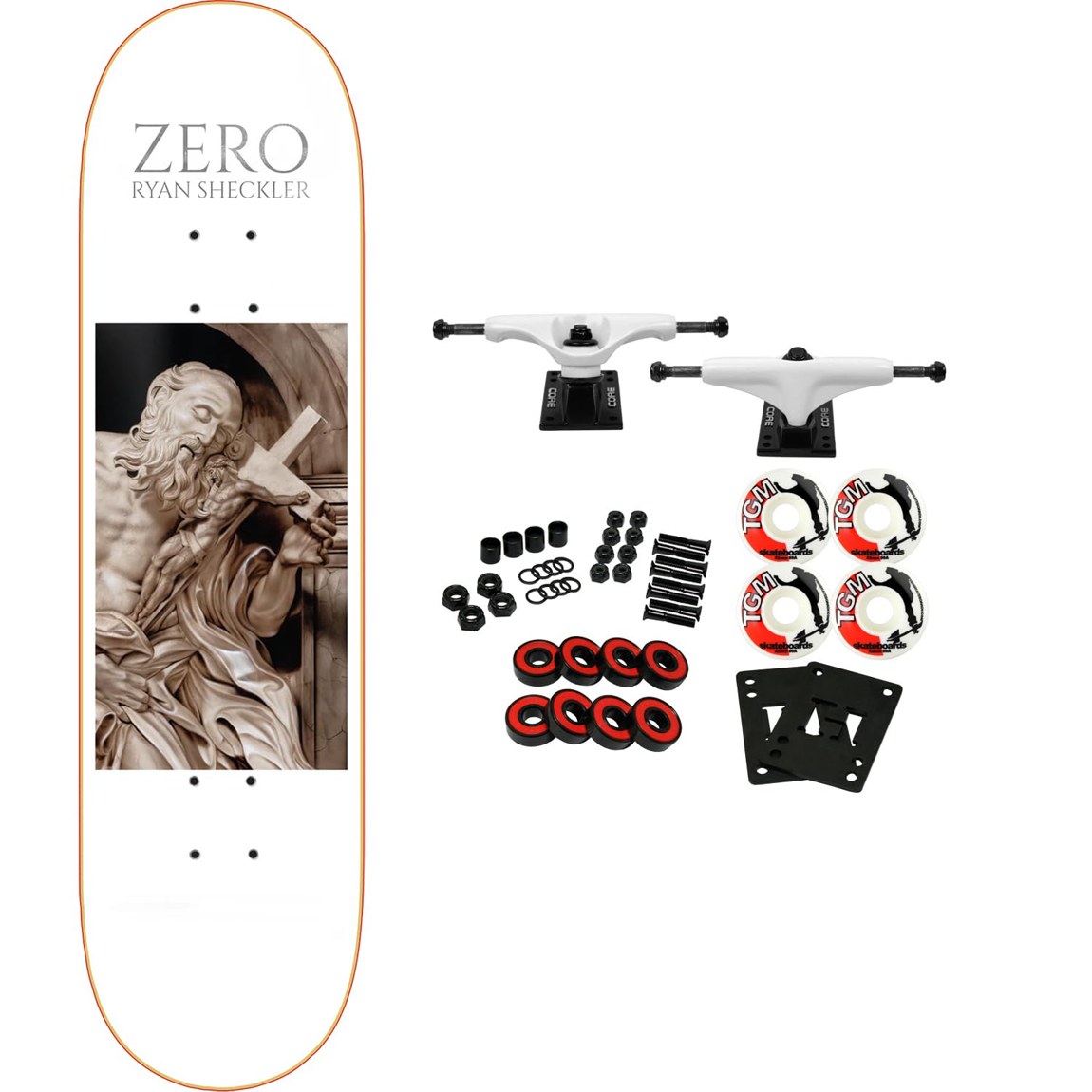 Zero Ryan Sheckler Beloved Christ スケートボード コンプリート 8.25" x 31.9" 組み立てセット｜Basqueバスク