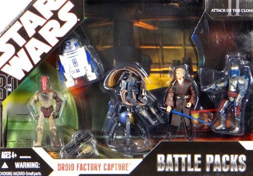 スター・ウォーズ バトルパック ドロイド・ファクトリー キャプチャー 5体セット アナキン C-3PO R2-D2 ジャンゴ・フェット フィギュア ビニール キャラクター グッズ