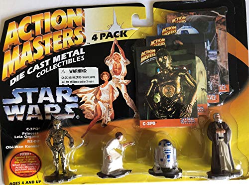 スター・ウォーズ アクションマスター 4体セット C-3PO R2-D2 レイア姫 オビ＝ワン・ケノービ ダイキャスト フィギュア スターウォーズ