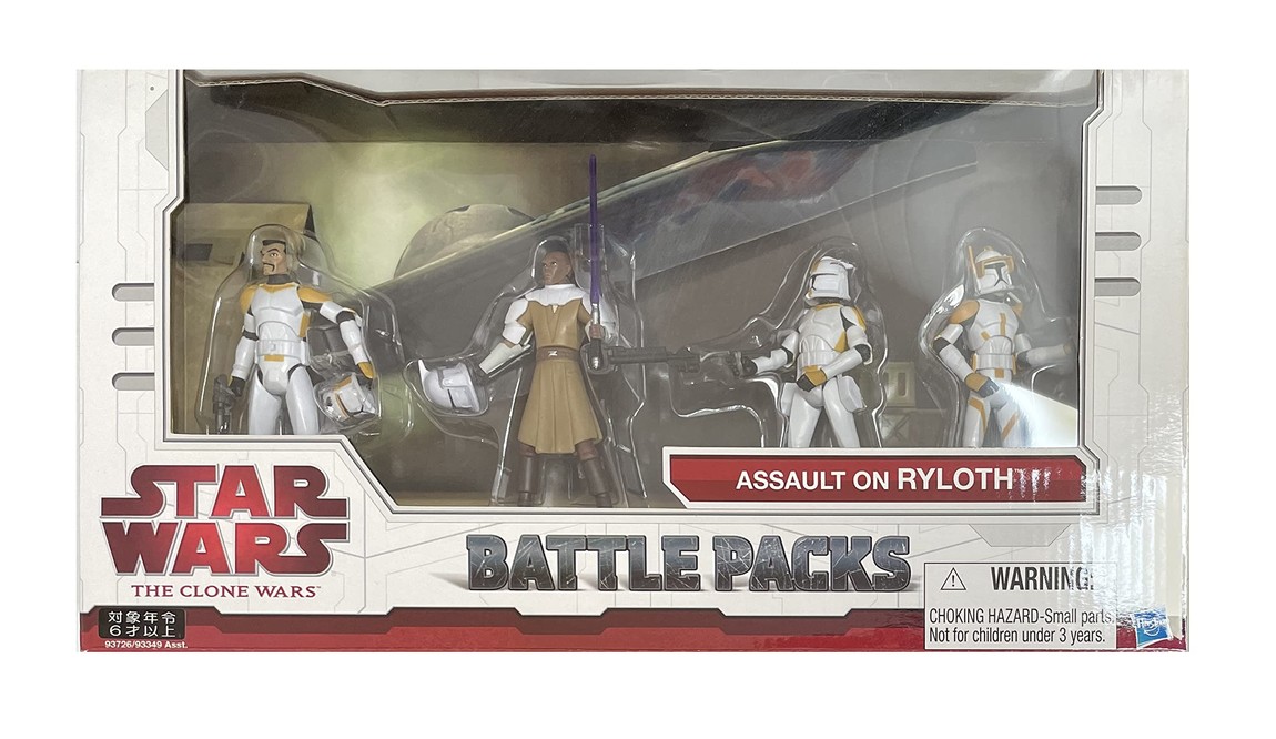 スターウォーズ クローン・ウォーズ アサルト・オン・ライロス 4体セット アクションフィギュア フィギュア メイス・ウィンドゥ クローン・トルーパー|Basqueバスク