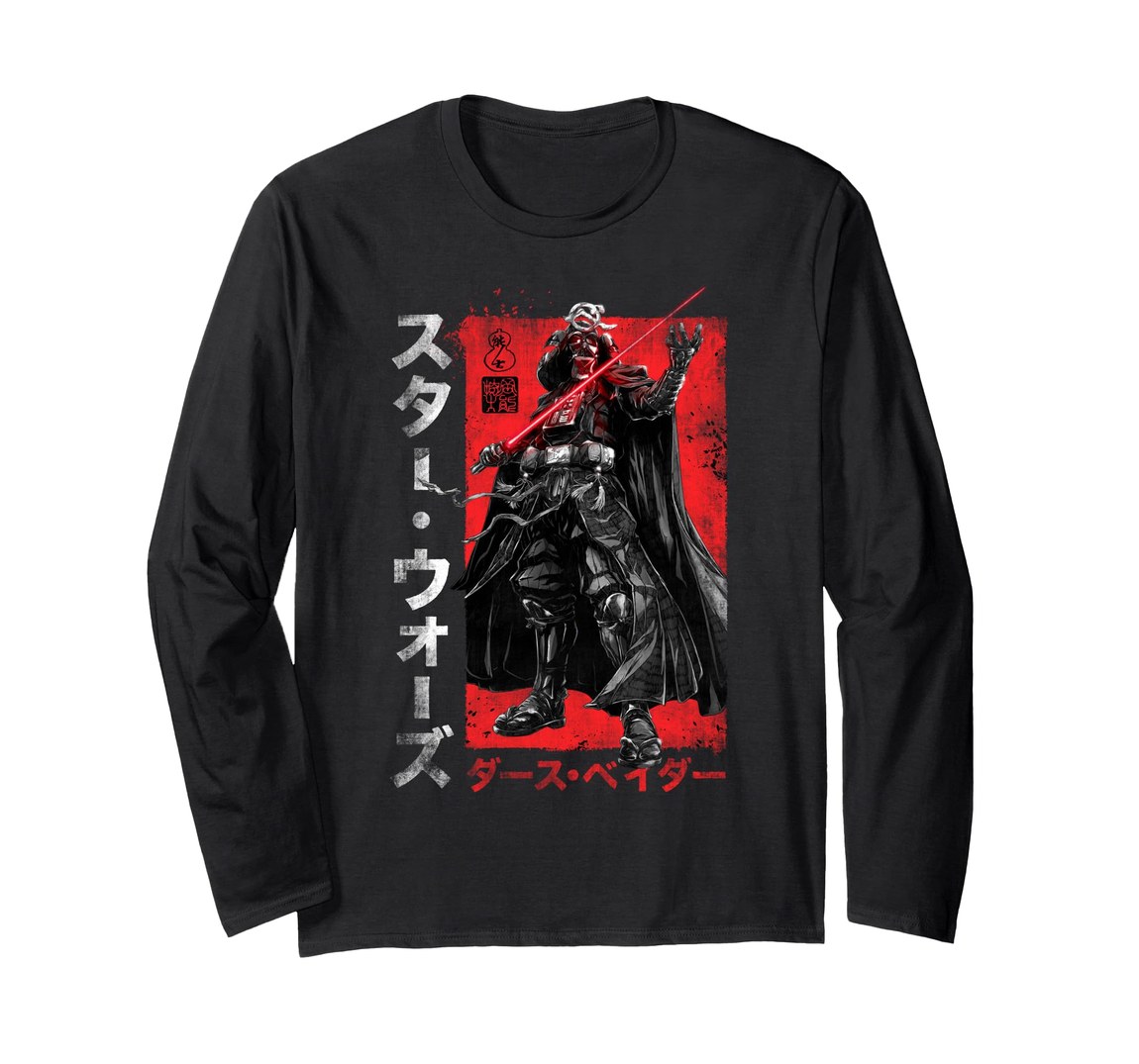スターウォーズ：ビジョンズ Star Wars: Visions ダース・ベイダー Darth Vader サムライ 侍 デザイン ロングTシャツ 長袖 ユニセックス｜Basqueバスク