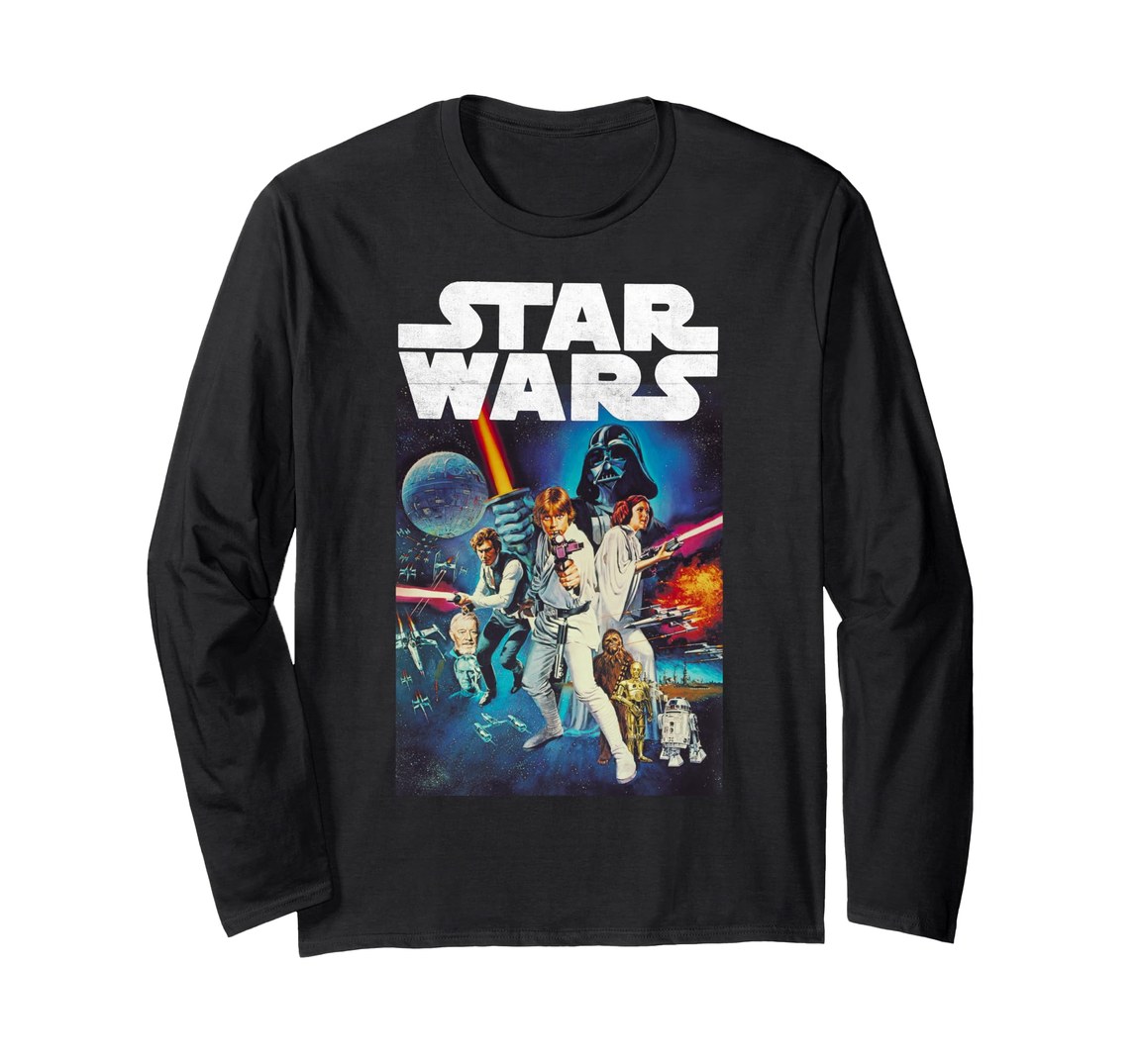 スターウォーズ Star Wars ヴィンテージ キャスト ポスター ダース・ベイダー Darth Vader ルーク・スカイウォーカー Luke Skywalker レイア姫 Princess Leia 集合デザイン ロングTシャツ 長袖 ユニセックス｜Basqueバスク 8,103円