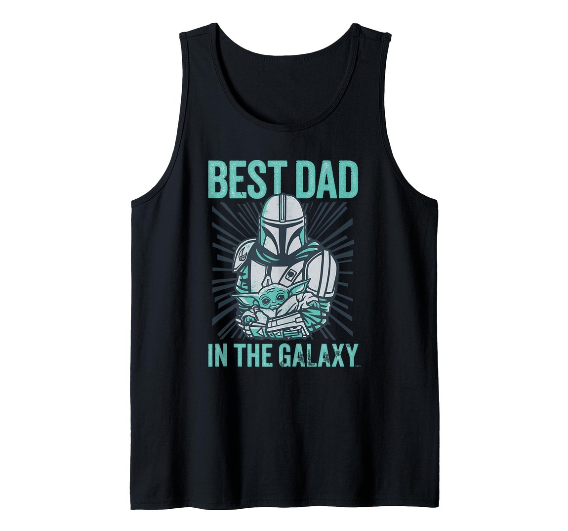 スターウォーズ マンダロリアン The Mandalorian グローグー Grogu Best Dad in the Galaxy タンクトップ ノースリーブ メンズ｜Basqueバスク