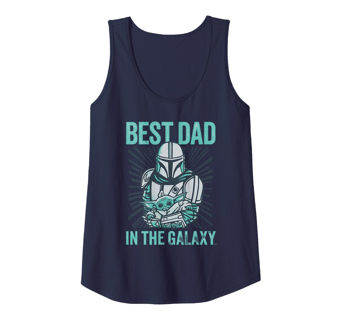 スターウォーズ マンダロリアン The Mandalorian グローグー Grogu Best Dad in the Galaxy デザイン タンクトップ 公式ライセンス レディース｜Basqueバスク