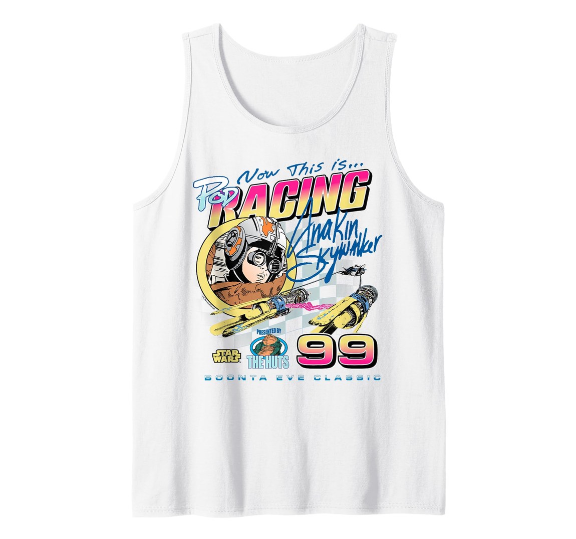 スターウォーズ エピソード1/ファントム・メナス アナキン・スカイウォーカー Anakin Skywalker "Now This Is Podracing" デザイン タンクトップ｜Basqueバスク
