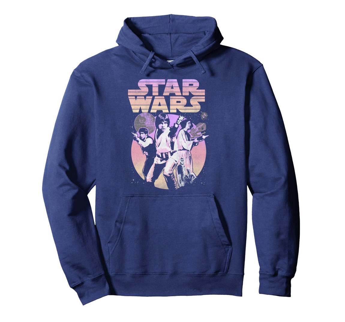 スターウォーズ Star Wars レトロ グラデーション グループ ポスター デザイン パーカー 長袖 ユニセックス｜Basqueバスク