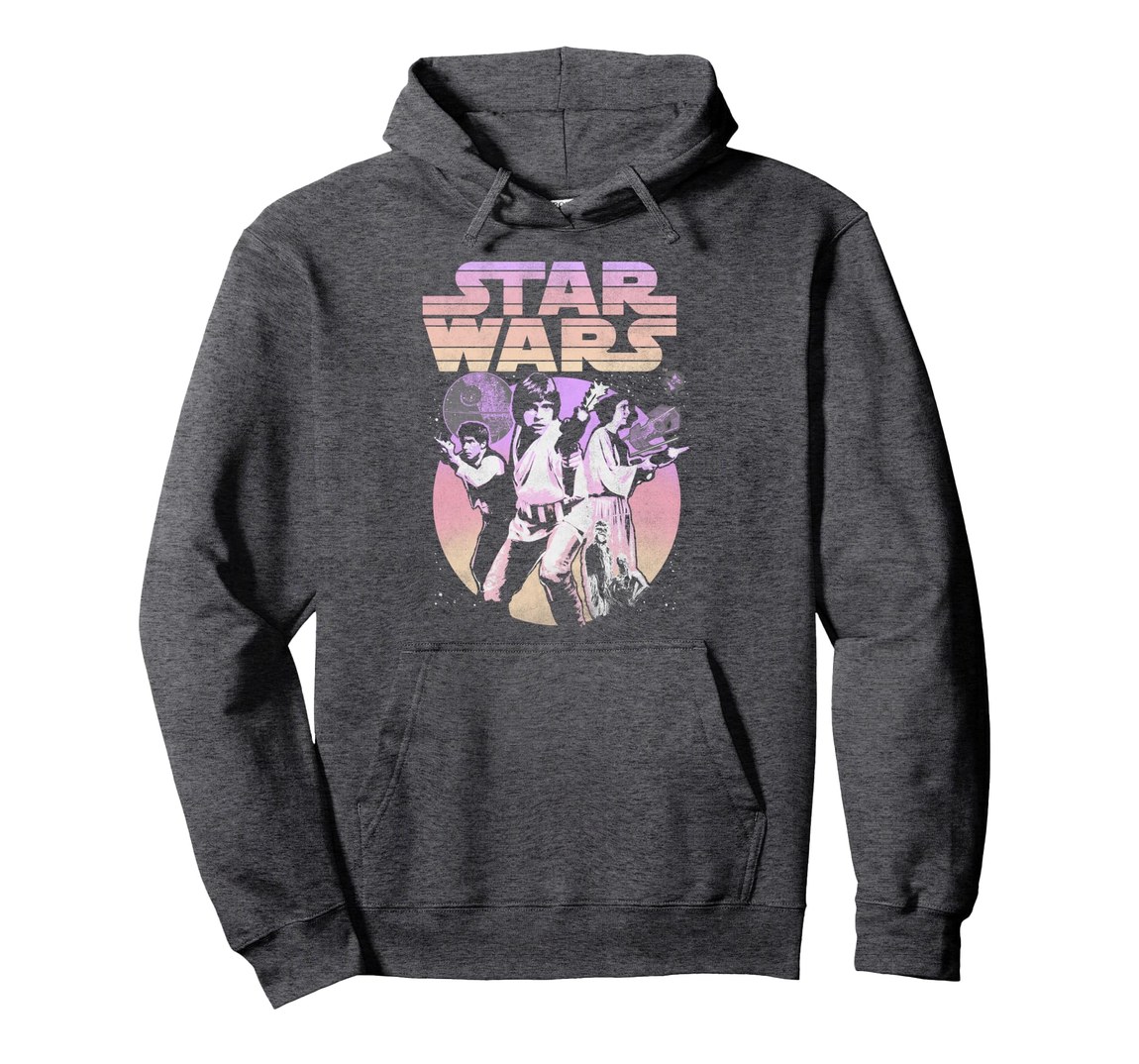スター・ウォーズ Star Wars レトロ グラデーション グループ ポスター プルオーバー パーカー 長袖 ユニセックス｜Basqueバスク