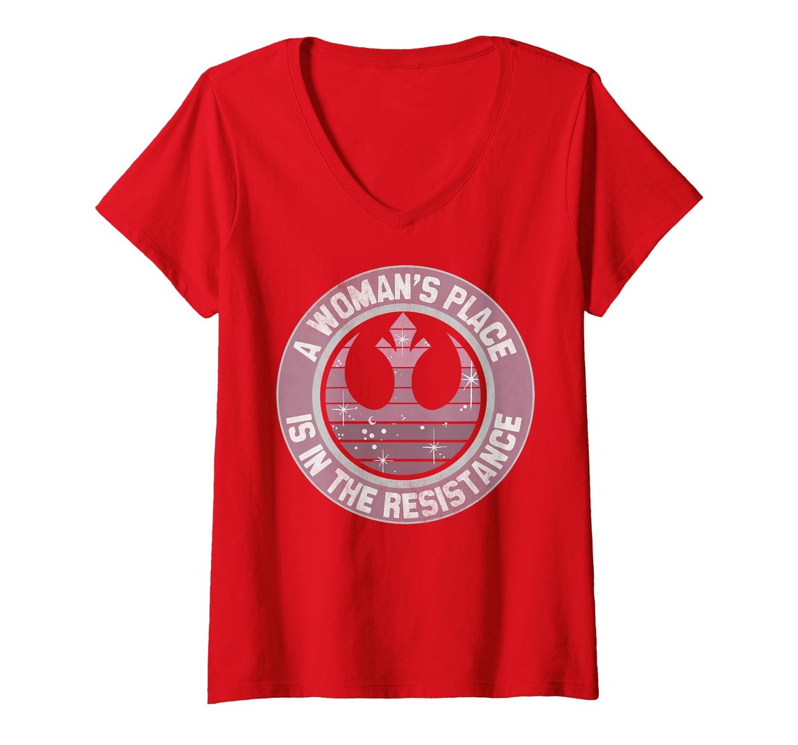 スターウォーズ Star Wars レジスタンス Resistance ギャラクシー クレスト 紋章 ロゴ Vネック Tシャツ 半袖 レディース｜Basqueバスク