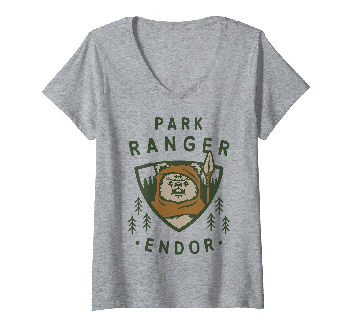 スターウォーズ エンドア イウォーク パークレンジャー Star Wars Endor Ewok Park Ranger Vネック Tシャツ 半袖 レディース｜Basqueバスク