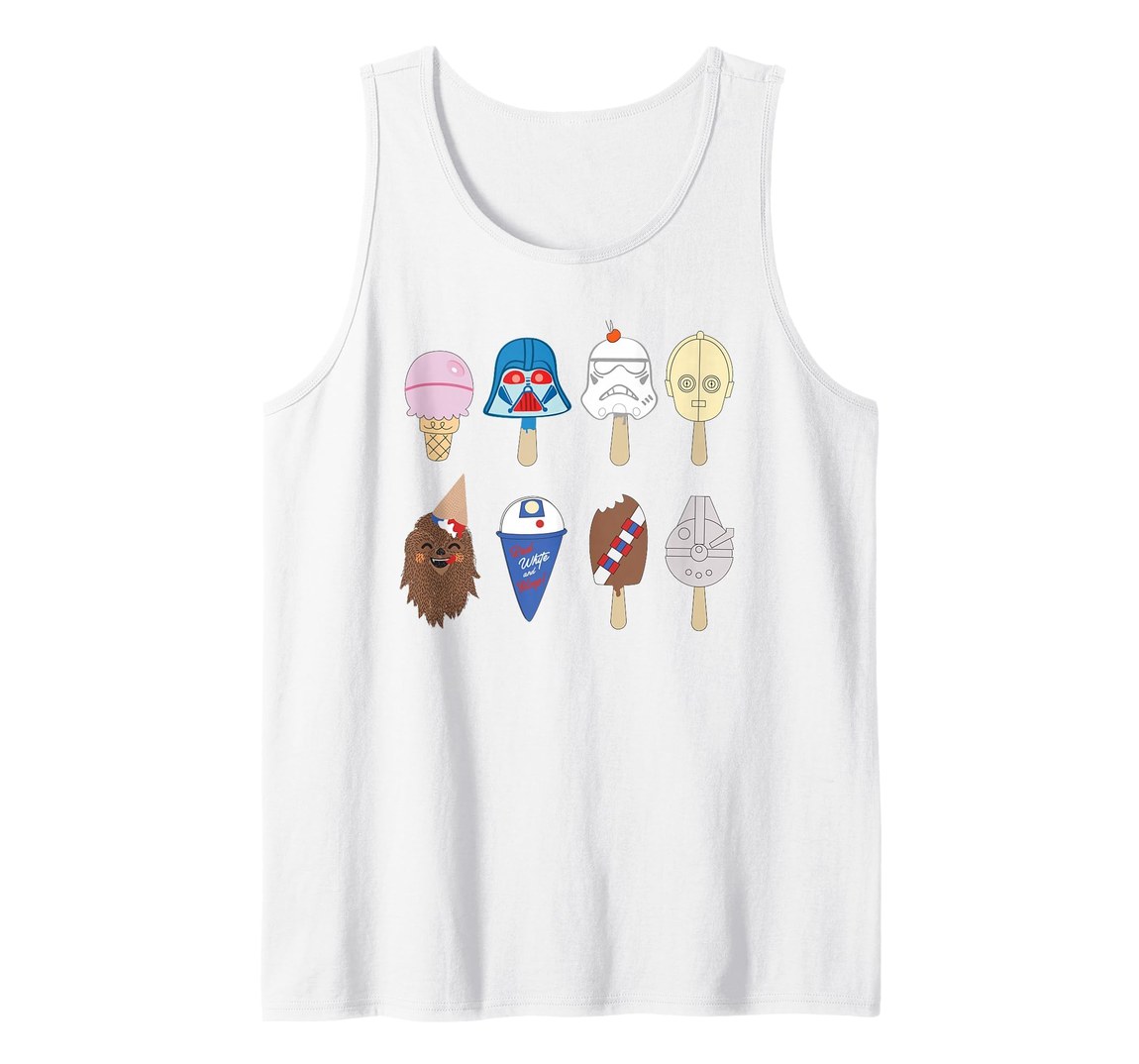 スターウォーズ Star Wars キャラクター Characters レトロなアイスクリーム Nostalgic Ice Cream デザイン タンクトップ ノースリーブ メンズ｜Basqueバスク