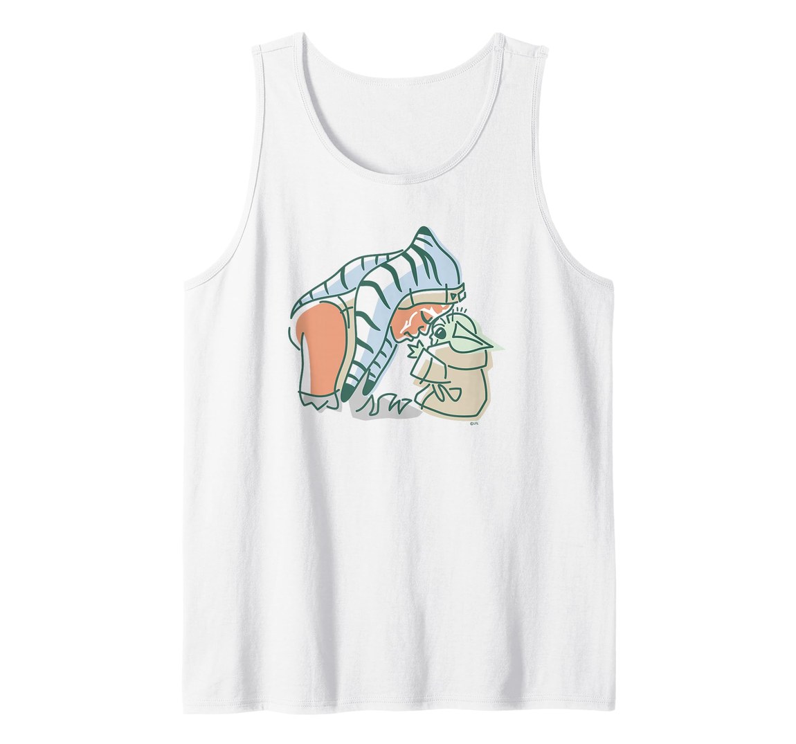 スターウォーズ マンダロリアン The Mandalorian グローグー Grogu アソーカ・タノ Ahsoka Tano フォース イラスト タンクトップ ノースリーブ｜Basqueバスク