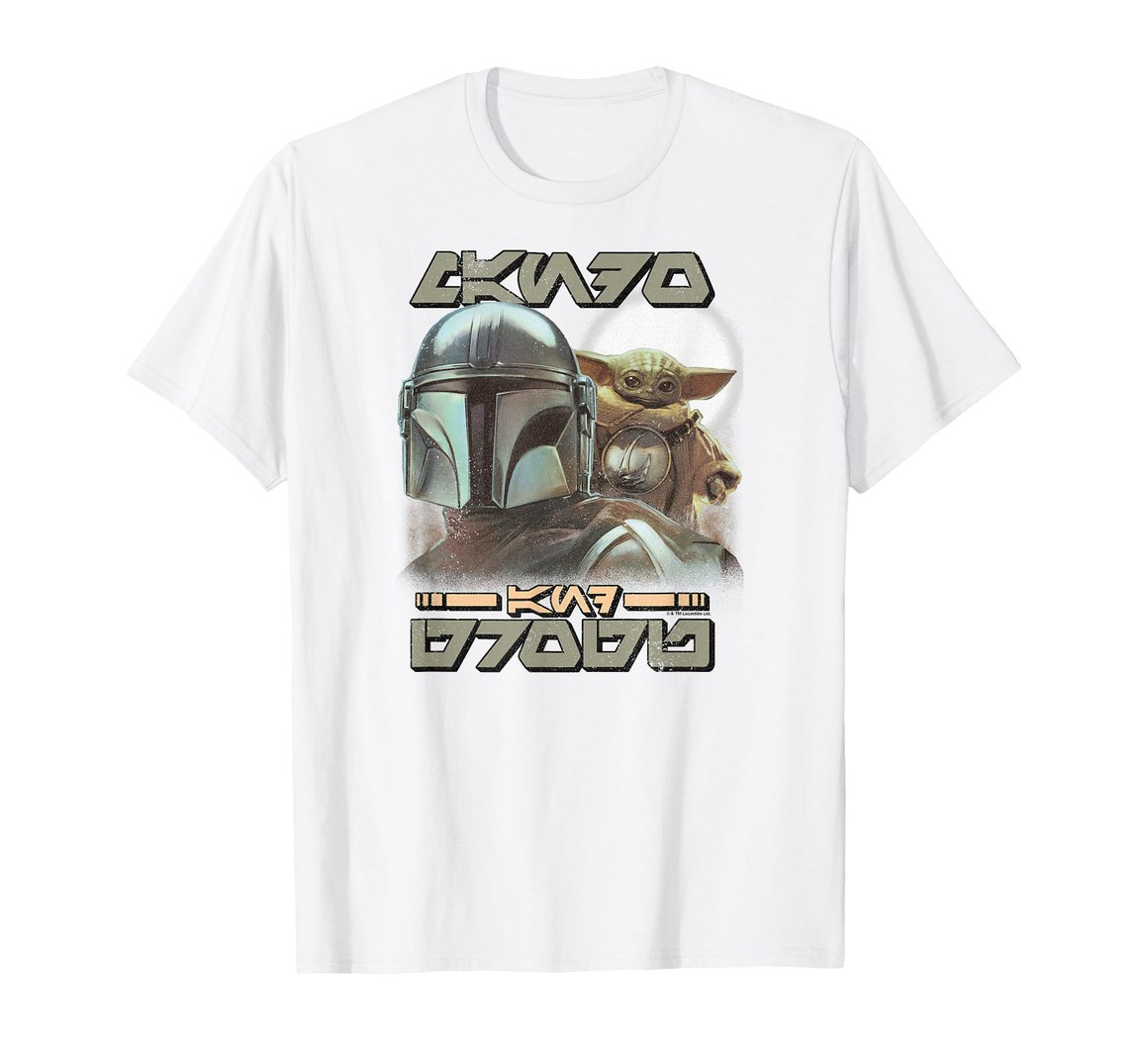 スターウォーズ マンダロリアン The Mandalorian グローグー Grogu オーラベッシュ Aurebesh 文字 デザイン Tシャツ 半袖｜Basqueバスク