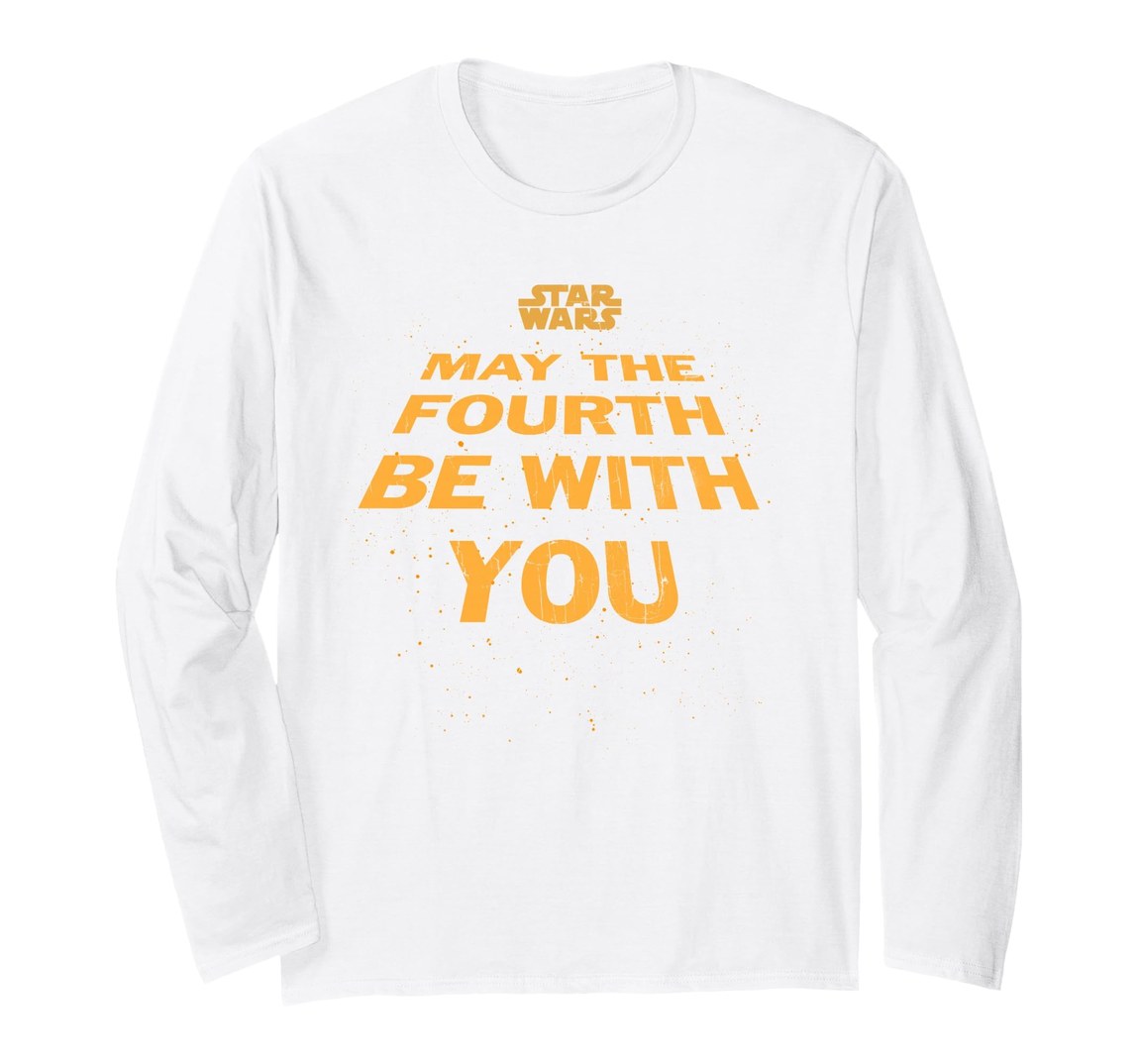 スターウォーズ Star Wars メイ・ザ・フォース・ビー・ウィズ・ユー May The Fourth Be With You 斜めロゴ ポスター デザイン ロングTシャツ 長袖 ユニセックス|Basqueバスク