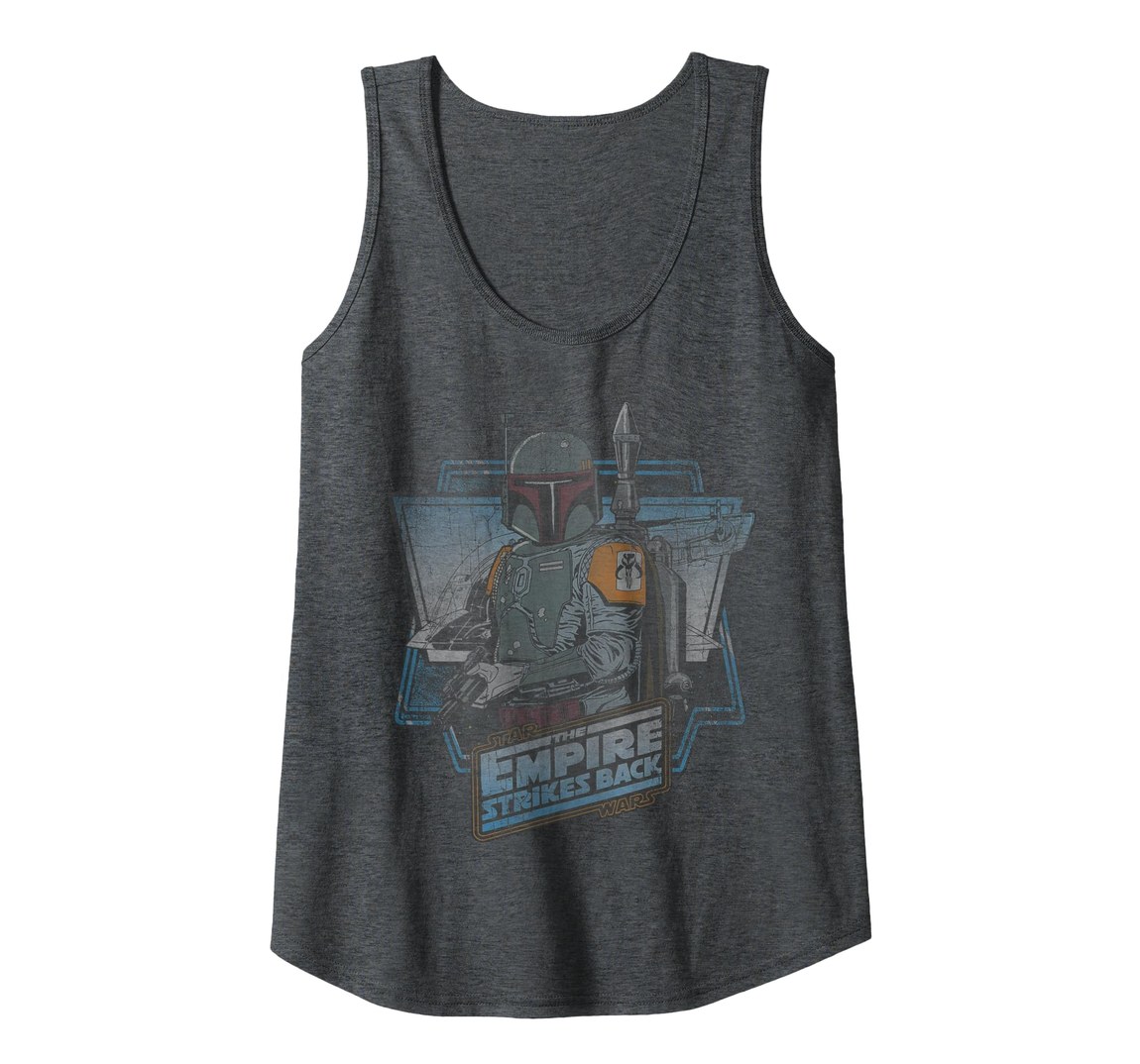 スターウォーズ 帝国の逆襲 The Empire Strikes Back ボバ・フェット Boba Fett ヴィンテージデザイン タンクトップ ノースリーブ レディース｜Basqueバスク