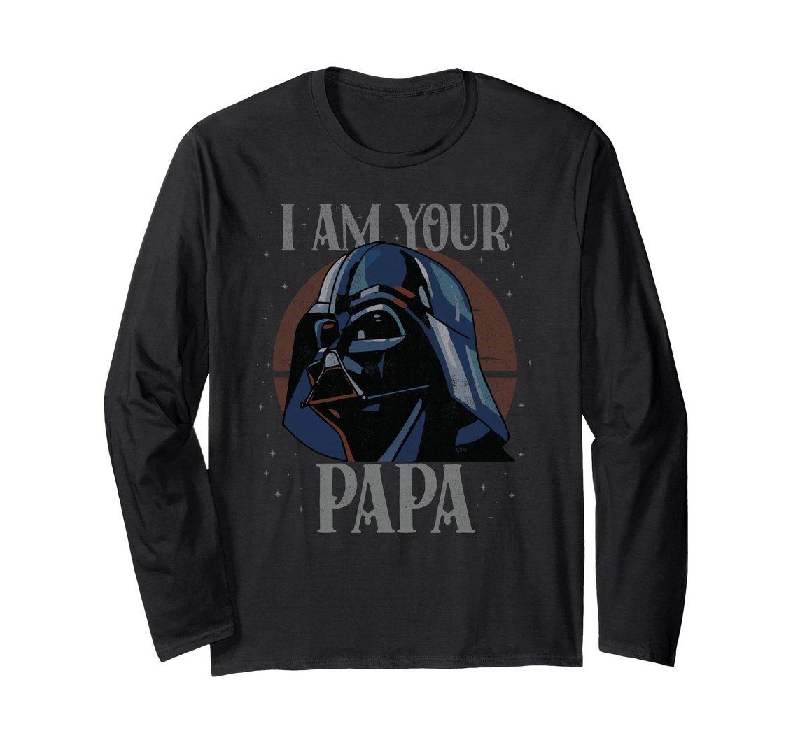 スターウォーズ ダース・ベイダー Darth Vader I Am Your Papa レトロ 父の日 デザイン ロングTシャツ 長袖 ユニセックス｜Basqueバスク