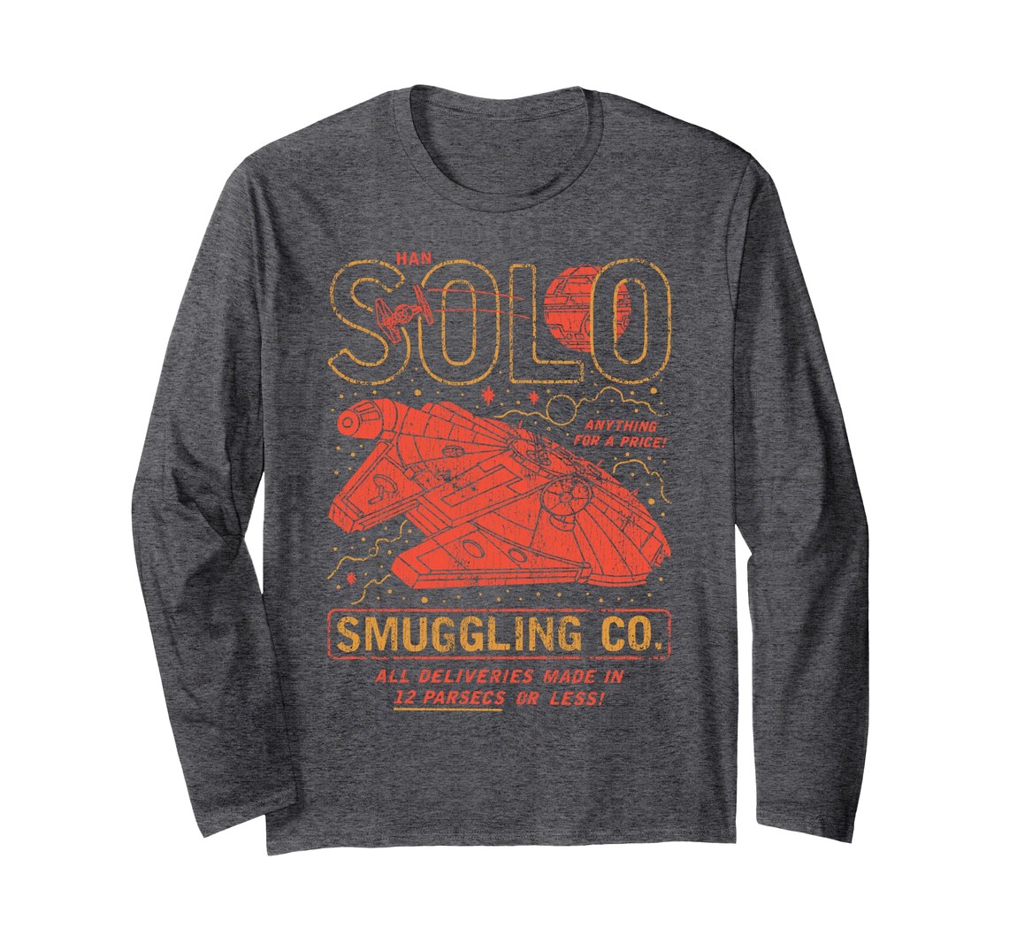 スターウォーズ ハン・ソロ Han Solo ヴィンテージ ポスター デザイン スマッグリング・コー ロングTシャツ 長袖 ユニセックス|Basqueバスク