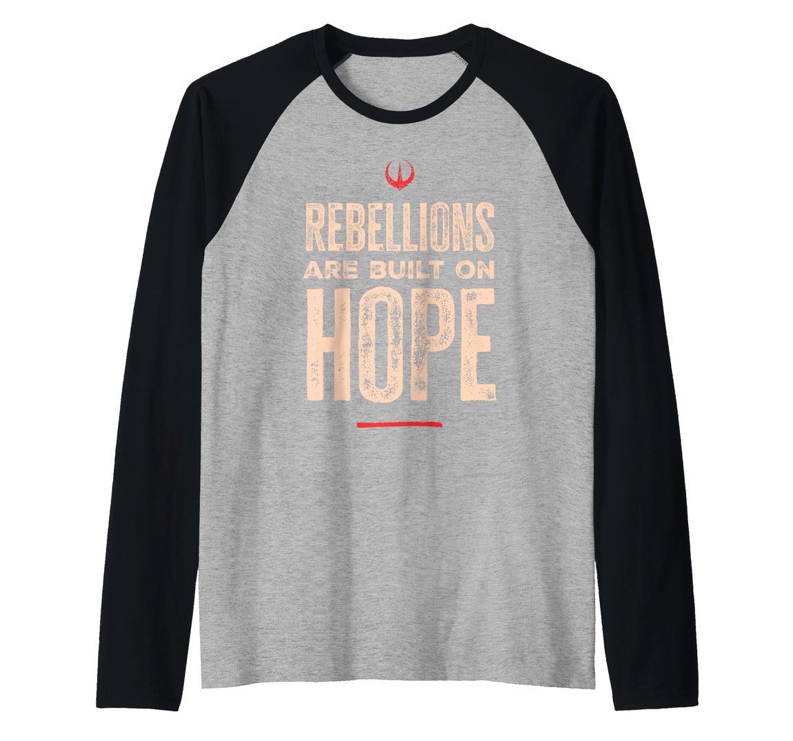 スターウォーズ アンドー Star Wars Andor キャシアン・アンドー 反乱軍 シンボル グランジデザイン ラグランTシャツ 七分袖|Basqueバスク
