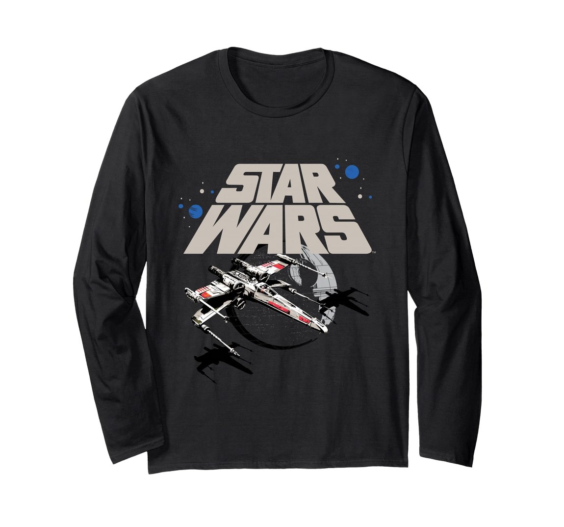 スターウォーズ Star Wars クラシック デス・スター Xウィング Death Star X-Wing Approach ロングTシャツ 長袖 ユニセックス|Basqueバスク