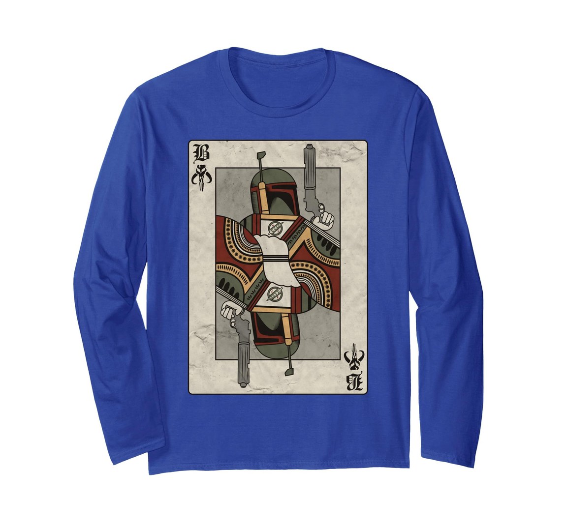 スターウォーズ ボバ・フェット Boba Fett プレイングカード トランプ グラフィック ロングTシャツ 長袖 ユニセックス|Basqueバスク