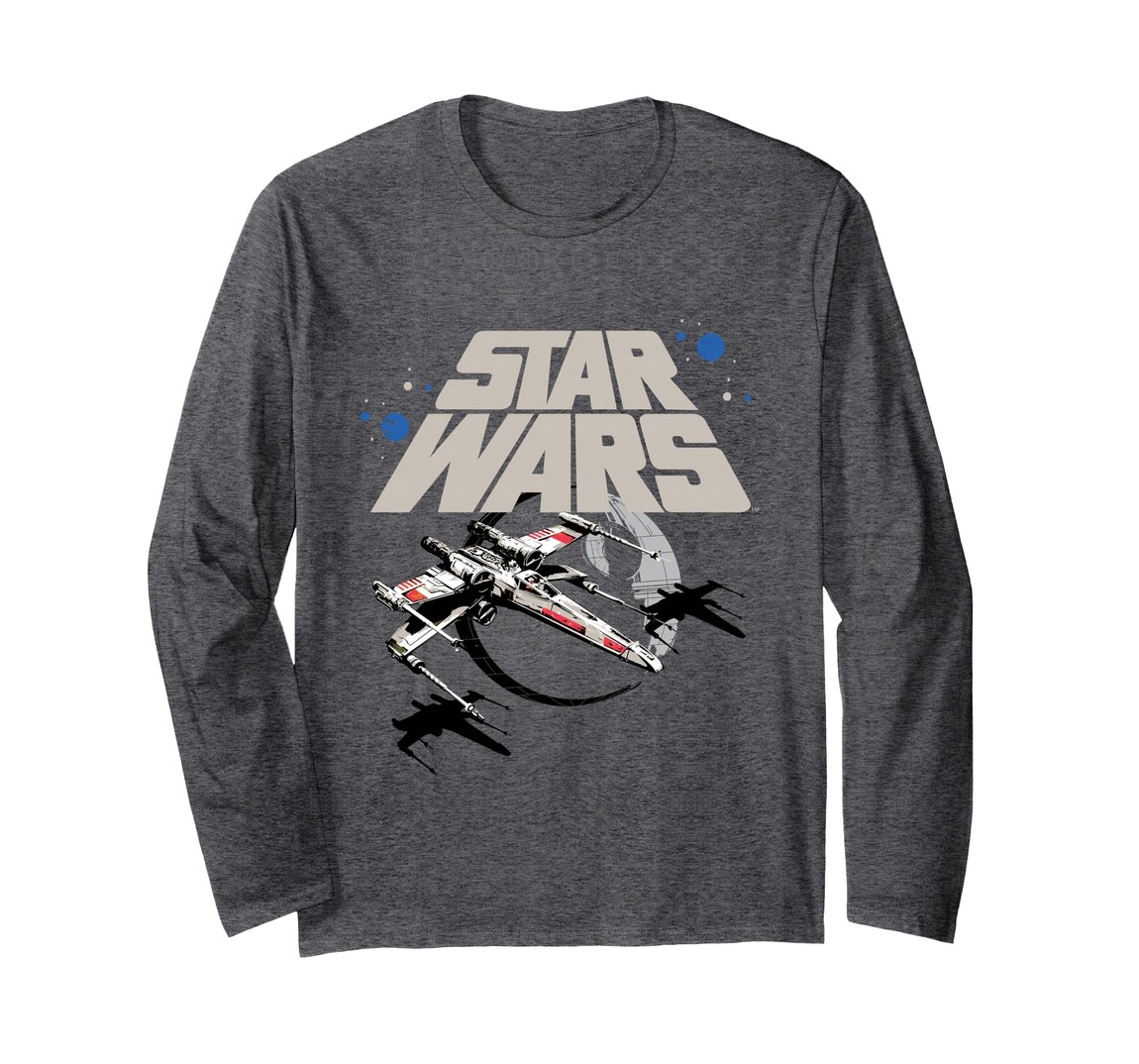 スターウォーズ クラシック デス・スター Death Star Xウイング X-Wing アプローチ デザイン ロングTシャツ 長袖 ユニセックス｜Basqueバスク