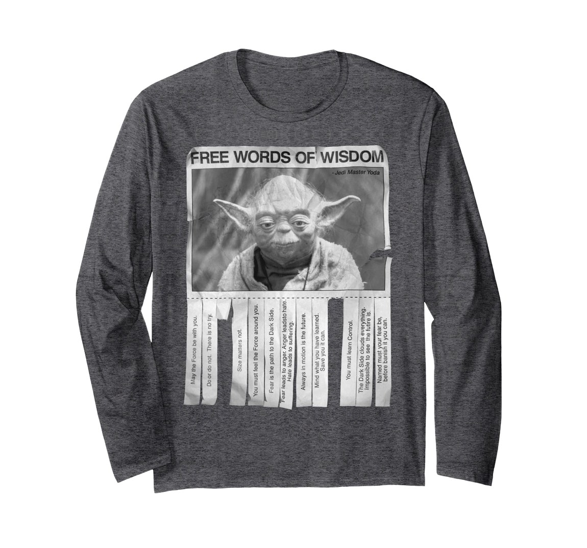 スターウォーズ ヨーダ Yoda Words Of Wisdom ポスターデザイン ロングTシャツ 長袖｜Basqueバスク