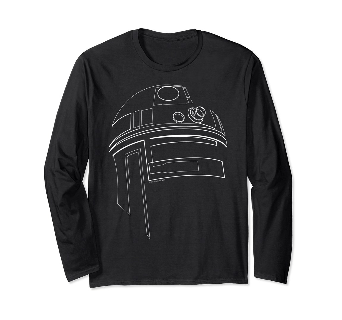 スターウォーズ R2-D2 シンプル アウトライン グラフィック ロングTシャツ 長袖｜Basqueバスク