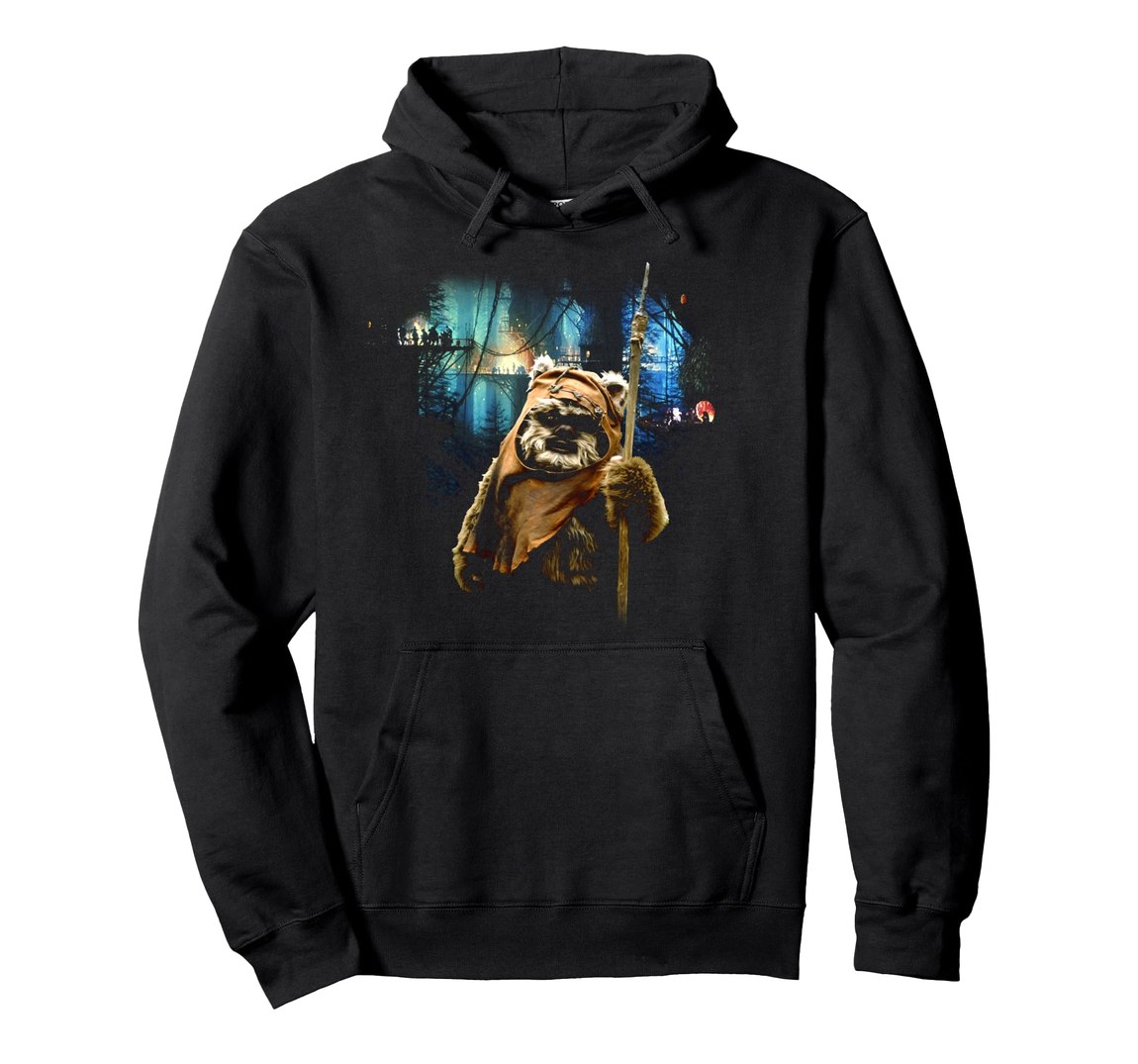 スターウォーズ エボック ウィケット Wicket Ewok ツリー・ヴィレッジ グラフィック パーカー 長袖 プルオーバー レディース｜Basqueバスク
