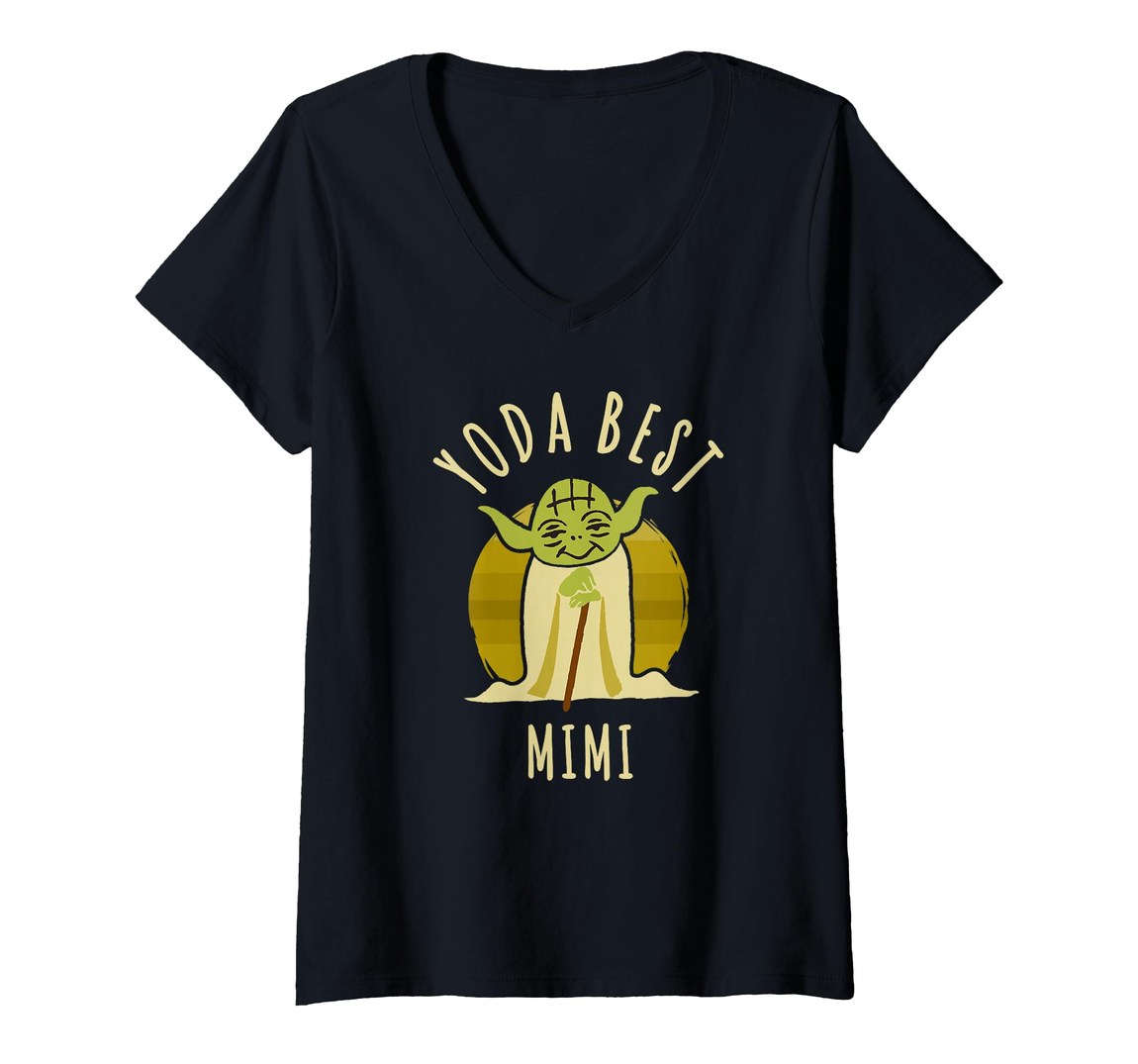 スターウォーズ ヨーダ Star Wars Yoda Yoda Best Mimi USAデザイン Vネック Tシャツ 半袖 レディース｜Basqueバスク