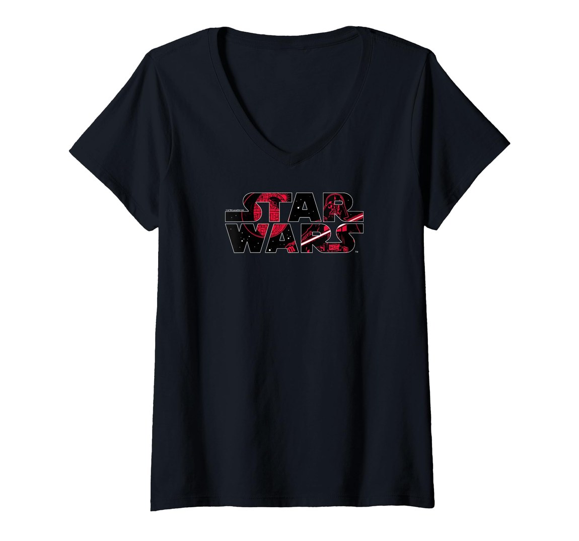 スターウォーズ ダース・ベイダー Darth Vader ロゴ Vネック Tシャツ 半袖 レディース｜Basqueバスク