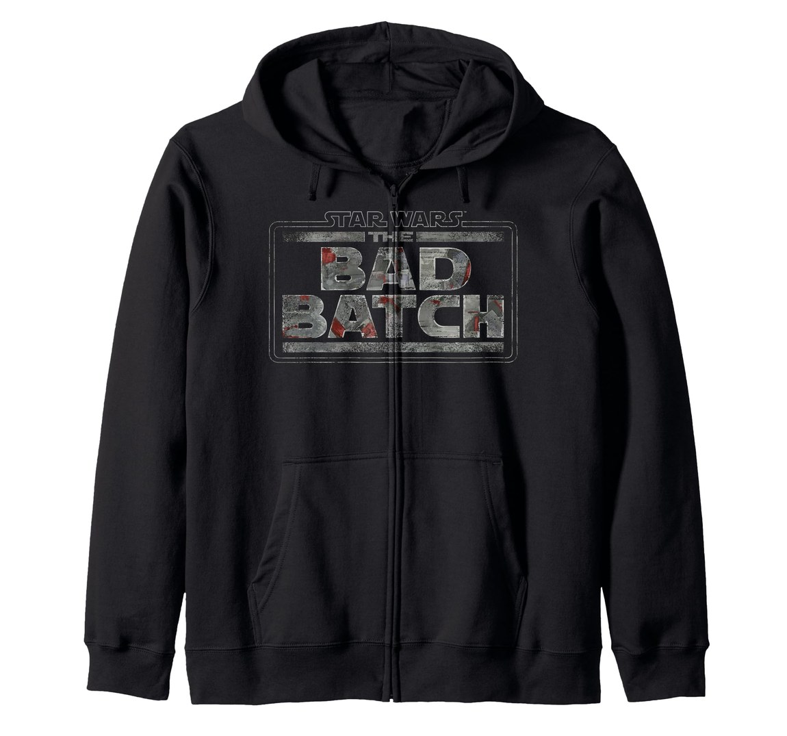 スターウォーズ バッド・バッチ Star Wars: The Bad Batch ロゴ デザイン ジップアップ パーカー 長袖 ユニセックス|Basqueバスク