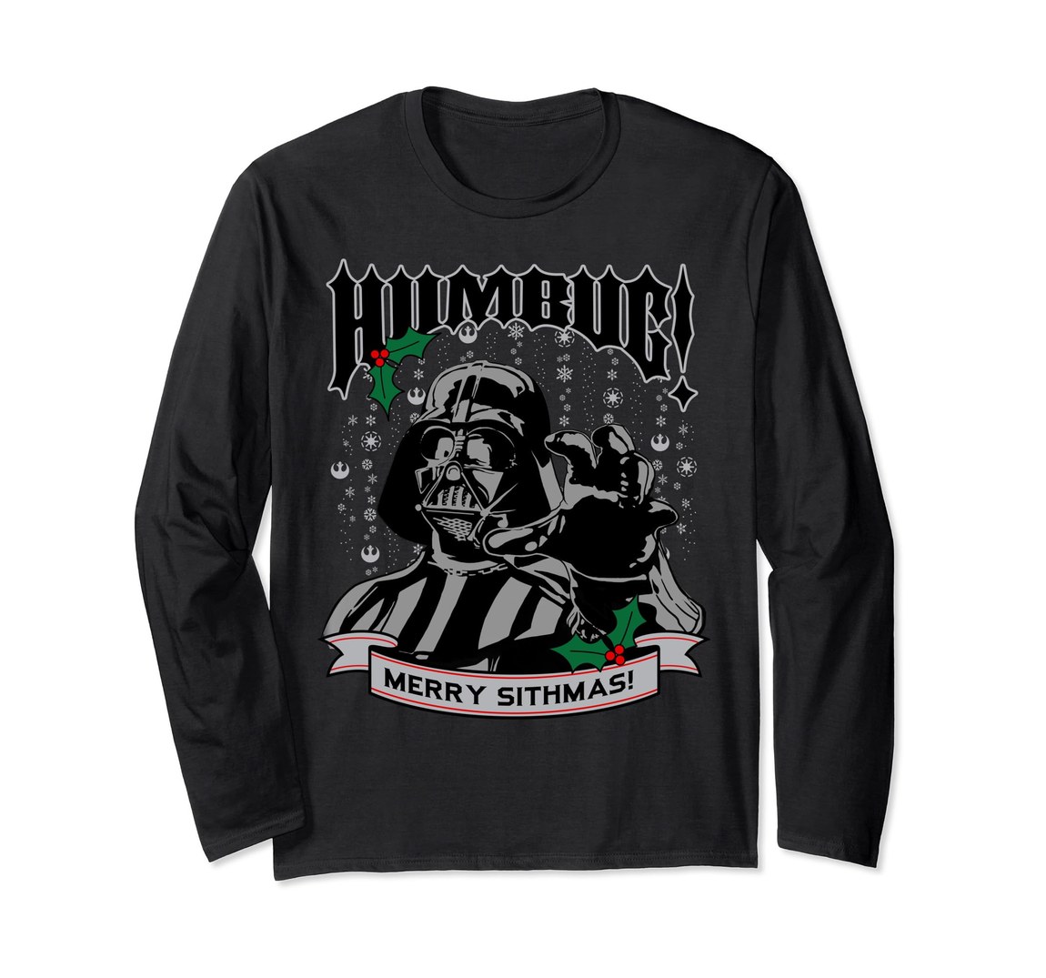 スター・ウォーズ ダース・ベイダー Darth Vader メリー・シス・マス クリスマス デザイン ロングTシャツ 長袖 メンズ|Basqueバスク