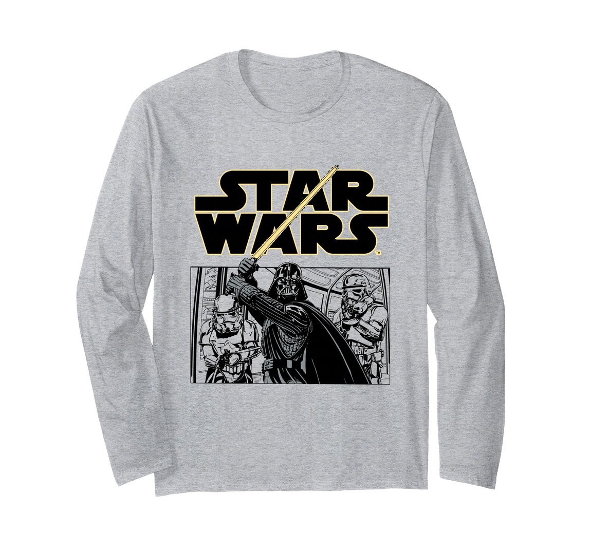 スターウォーズ ダース・ベイダー Darth Vader 帝国軍 アタックパネル デザイン ロングTシャツ 長袖 ユニセックス｜Basqueバスク