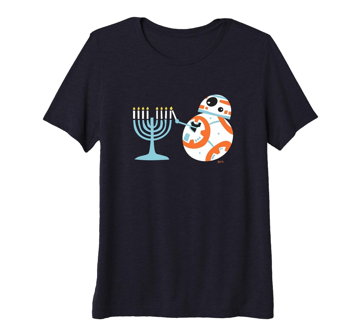 スターウォーズ BB-8 ハヌカ メノーラ 燭台 デザイン Tシャツ 半袖 レディース｜Basqueバスク