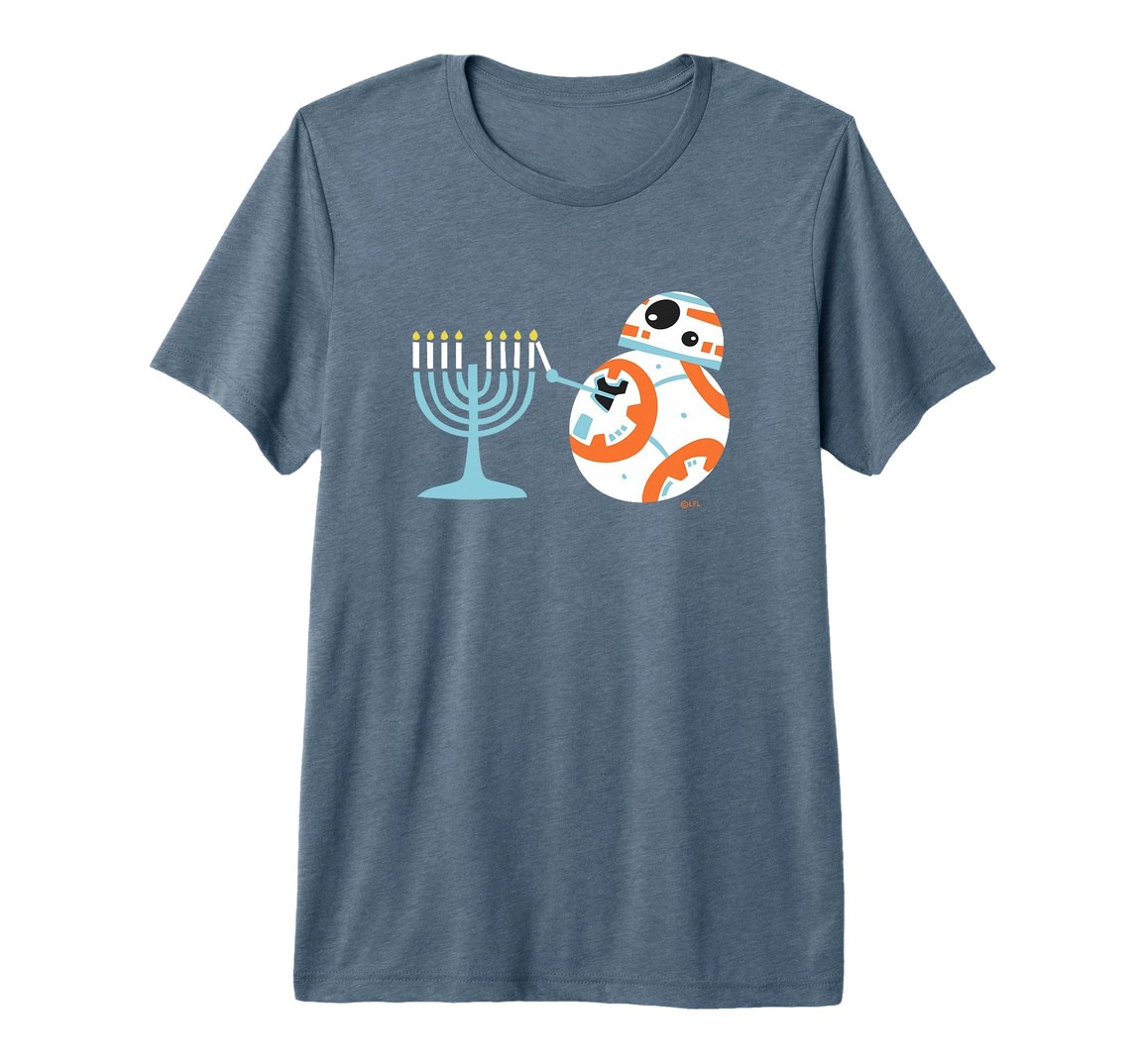 スター・ウォーズ BB-8 Star Wars ハヌカー メノーラ 点灯 デザイン Tシャツ 半袖 メンズ｜Basqueバスク
