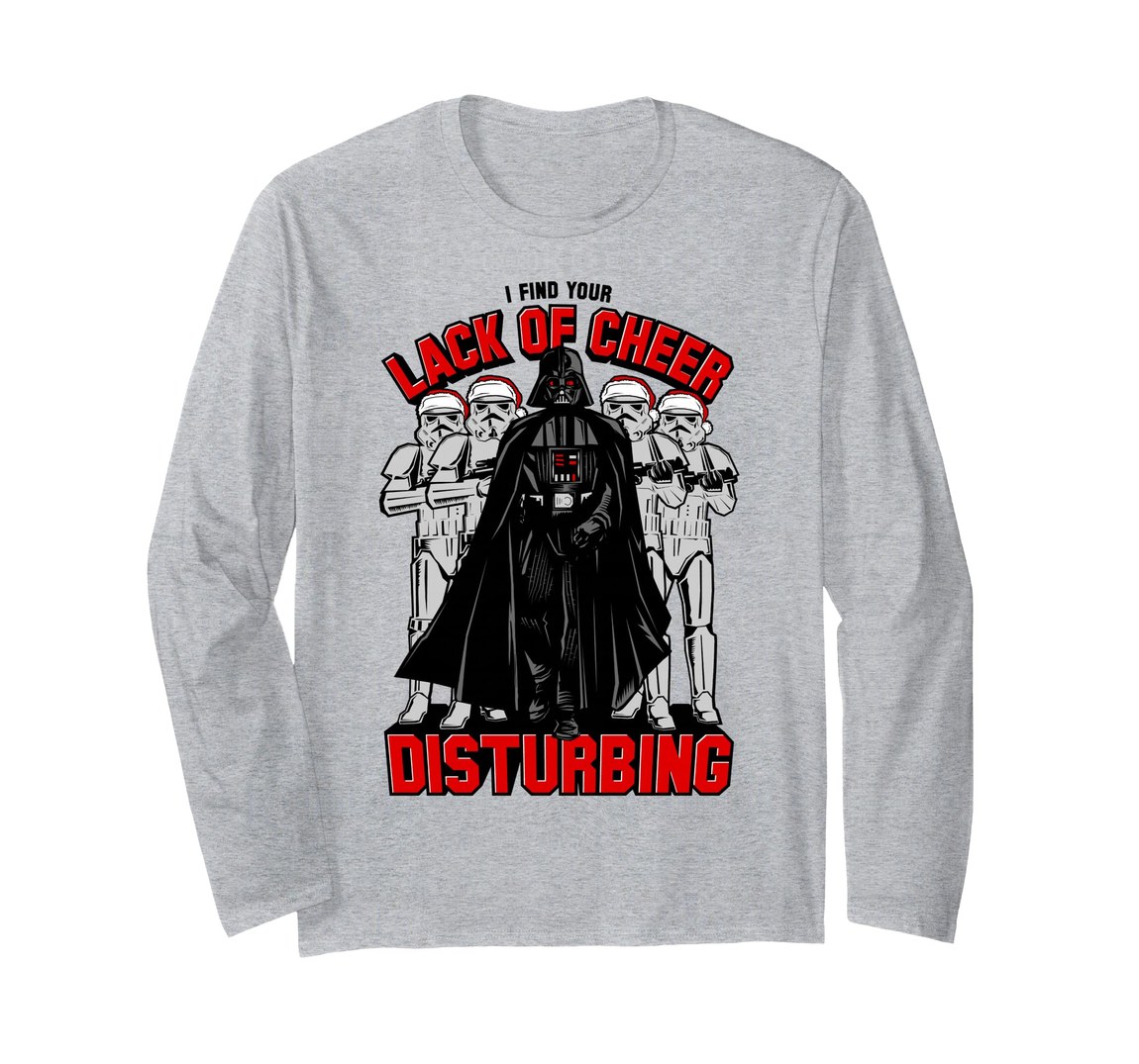スターウォーズ ダース・ベイダー Darth Vader ホリデー クリスマス メッセージ グラフィック ロングTシャツ 長袖 ユニセックス|Basqueバスク
