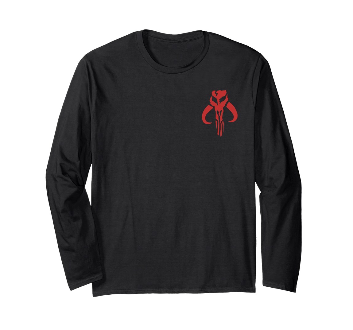 スターウォーズ マンダロリアン The Mandalorian ミソソー・スカル Mythosaur Skull ポケットシンボル ロングTシャツ 長袖 ユニセックス|Basqueバスク
