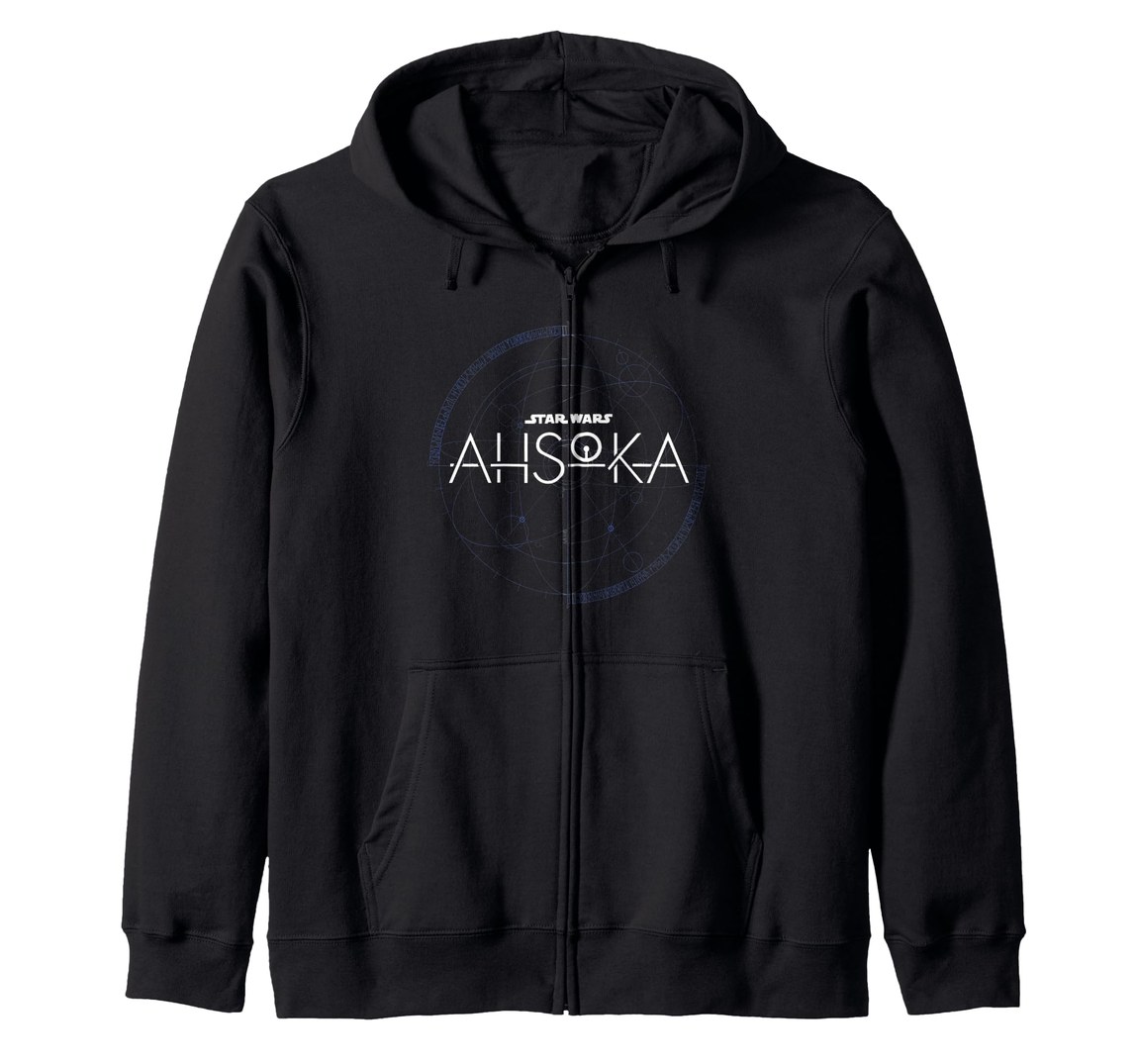 スターウォーズ アソーカ Ahsoka 公式 スタイライズド ロゴ ヴィンテージ デザイン ジップパーカー 長袖 ユニセックス|Basqueバスク