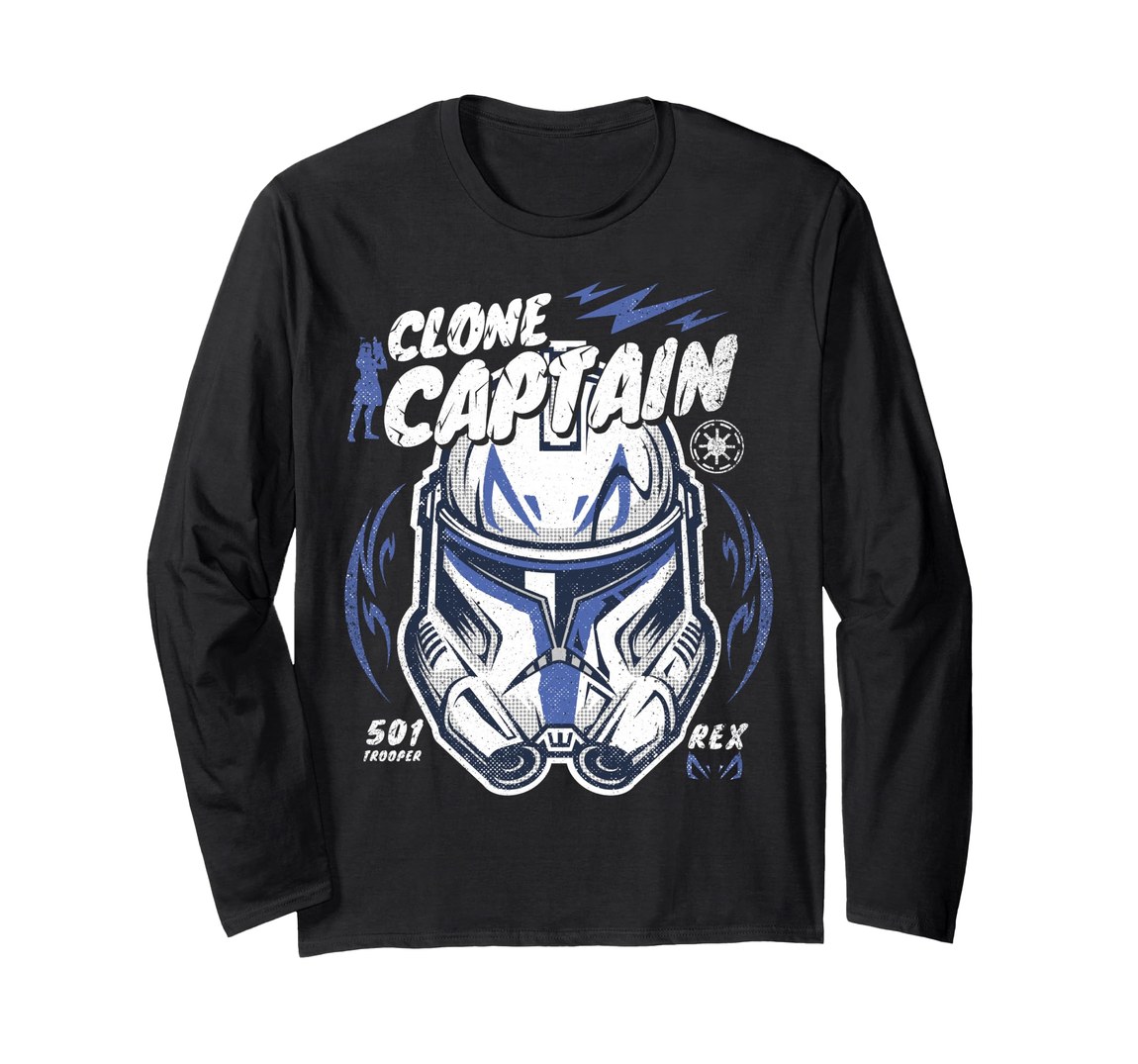 スター・ウォーズ クローン・ウォーズ キャプテン・レックス Clone Captain Rex デザイン 長袖 Tシャツ ロングTシャツ ユニセックス｜Basqueバスク