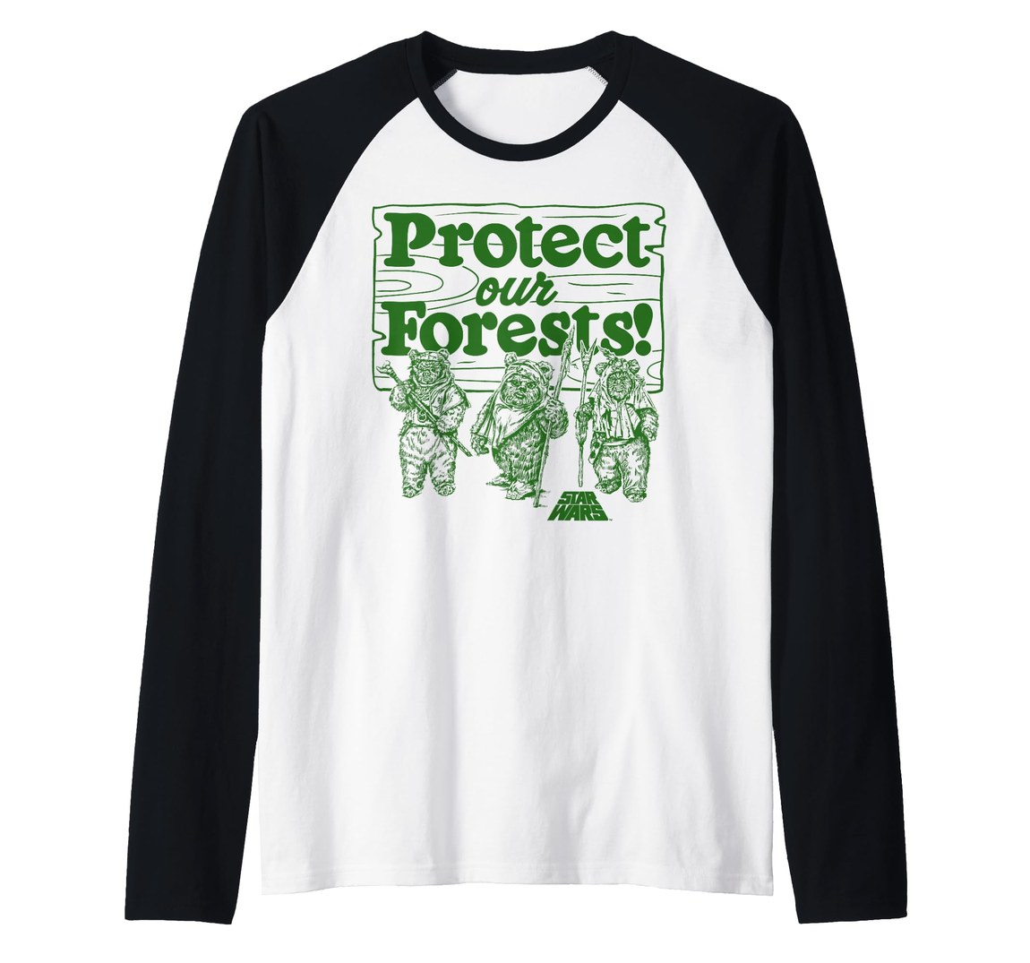 スターウォーズ イウォーク Ewoks Protect Our Forests スケッチ アート ラグラン Tシャツ 半袖｜Basqueバスク