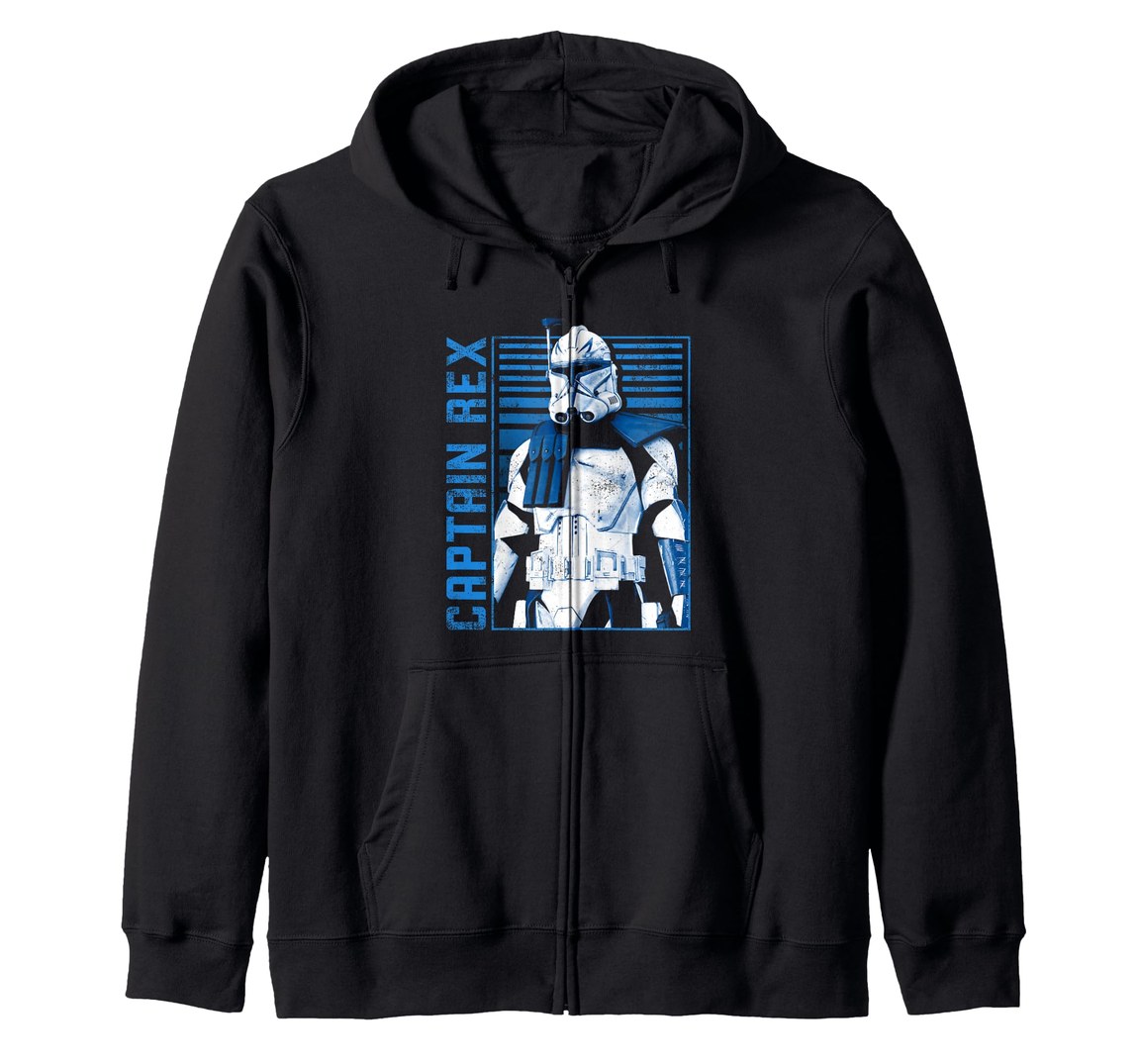 スターウォーズ アソーカ Ahsoka キャプテン・レックス Captain Rex ヴィンテージデザイン ポスター ジップパーカー 長袖 ユニセックス|Basqueバスク