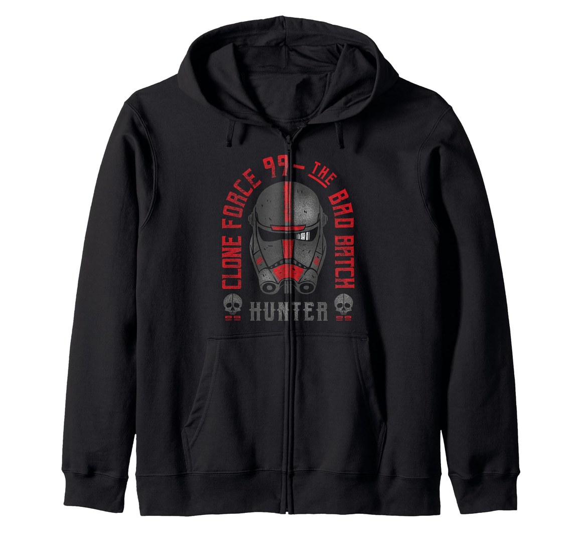 スター・ウォーズ:バッド・バッチ Star Wars: The Bad Batch ハンター Hunter クローン・フォース99 ロゴ ジップパーカー ユニセックス|Basqueバスク