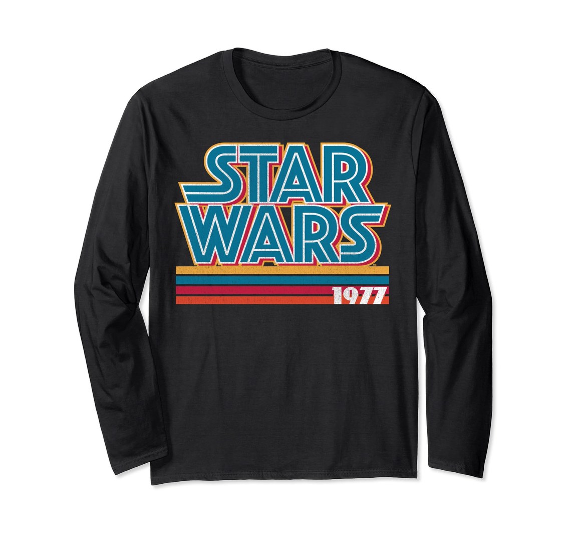 スター・ウォーズ Star Wars 1977 レトロ ストライプ ロゴ ロングTシャツ 長袖｜Basqueバスク