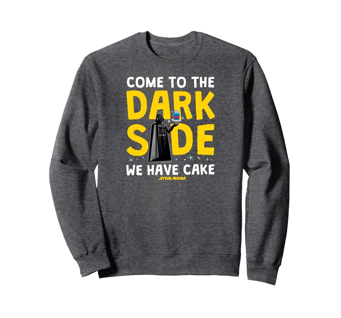 スターウォーズ Star Wars ダークサイド ダース・ベイダー Darth Vader Come To The Dark Side We Have Cake デザイン スウェット 長袖 ユニセックス｜Basqueバスク