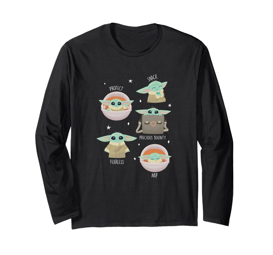 スターウォーズ マンダロリアン The Mandalorian グローグー Grogu Snack Nap Fearless Protect ロングTシャツ 長袖 ユニセックス｜Basqueバスク