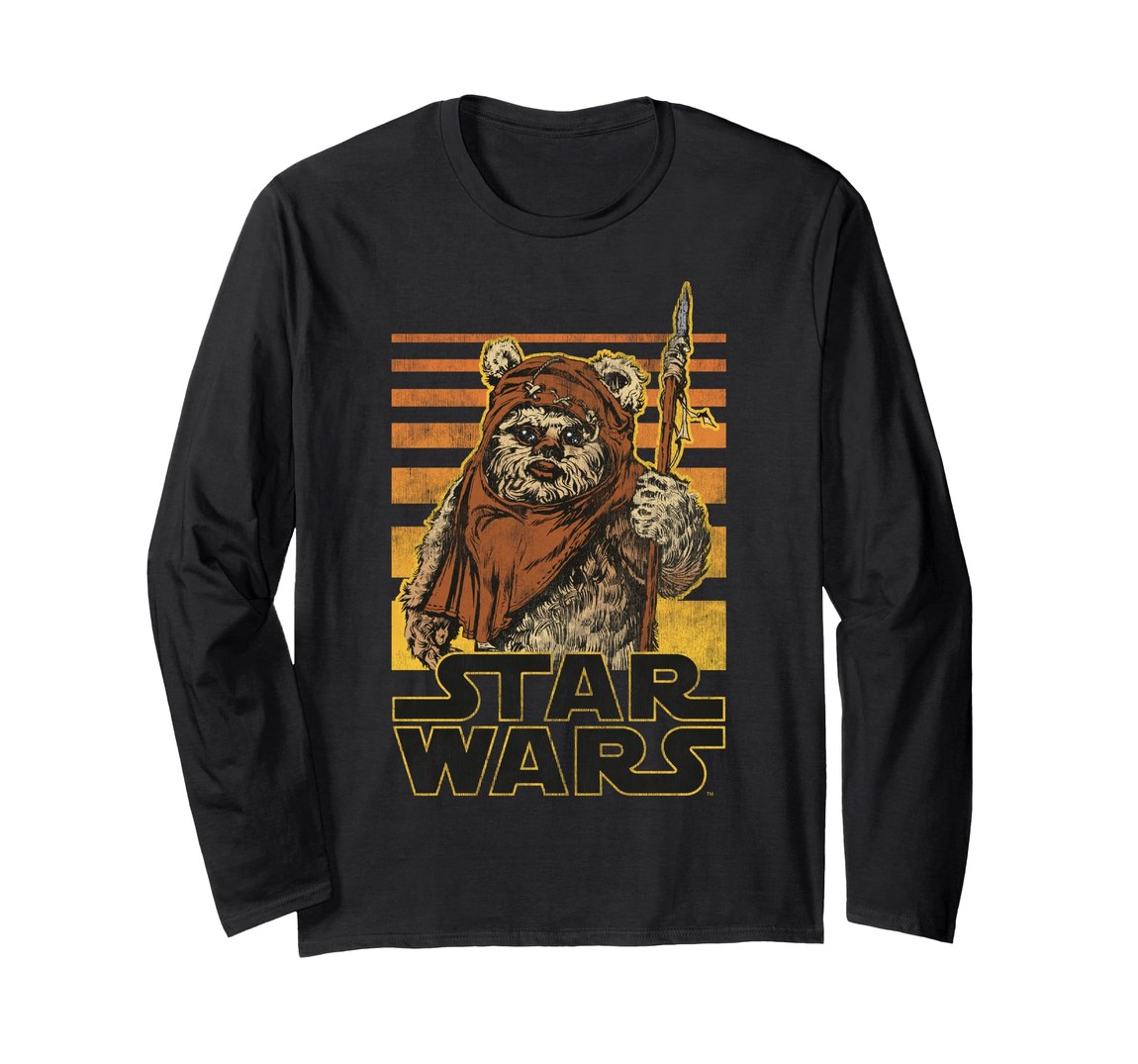 スター・ウォーズ イウォーク Ewok ヴィンテージポスター デザイン ロングTシャツ 長袖 ユニセックス｜Basqueバスク